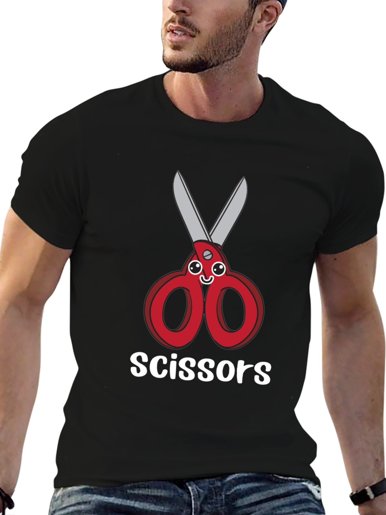 Funny Cartoon Scissors T-Shirt - Unisex Graphic Tee