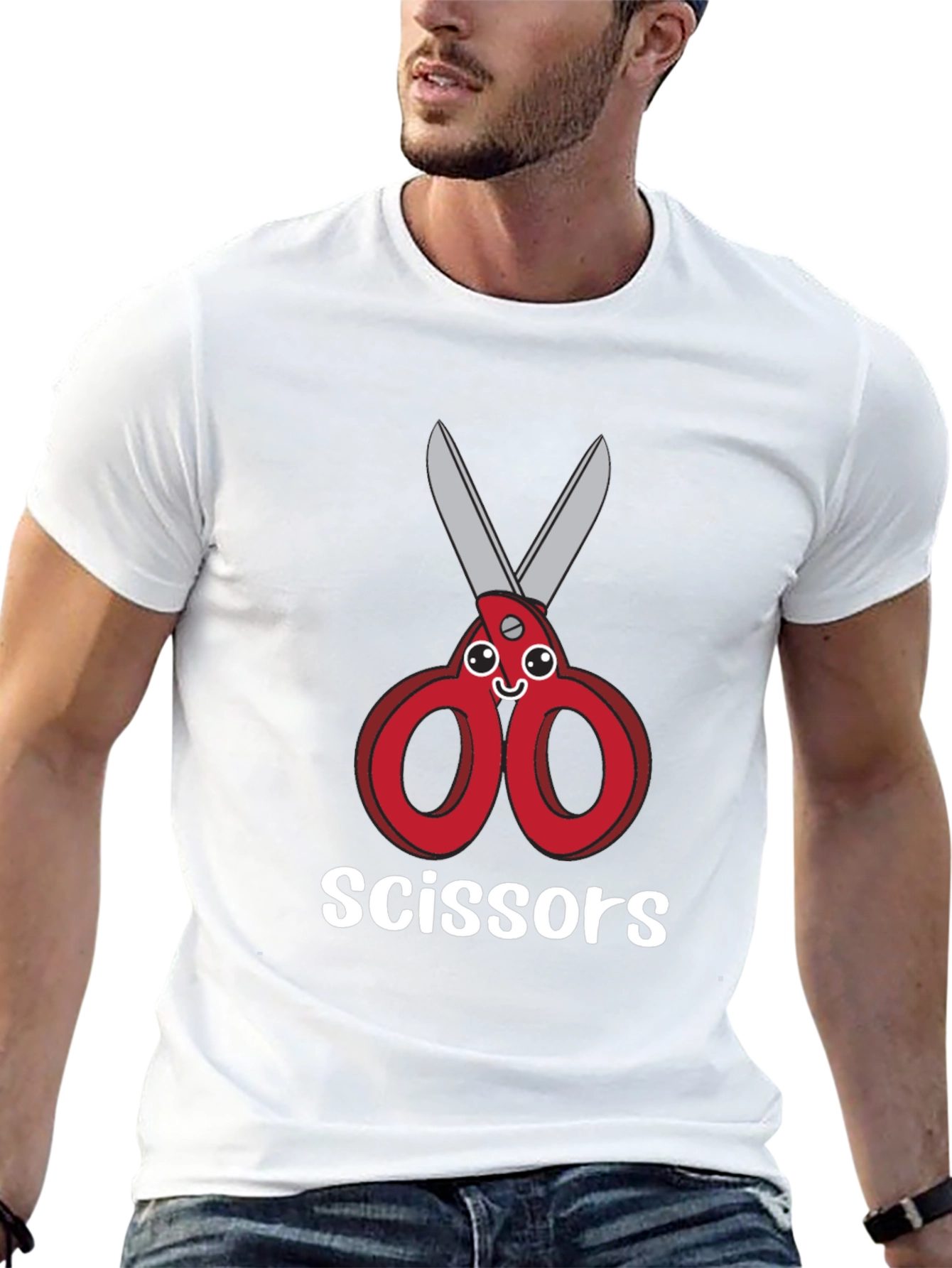 Funny Cartoon Scissors T-Shirt - Unisex Graphic Tee