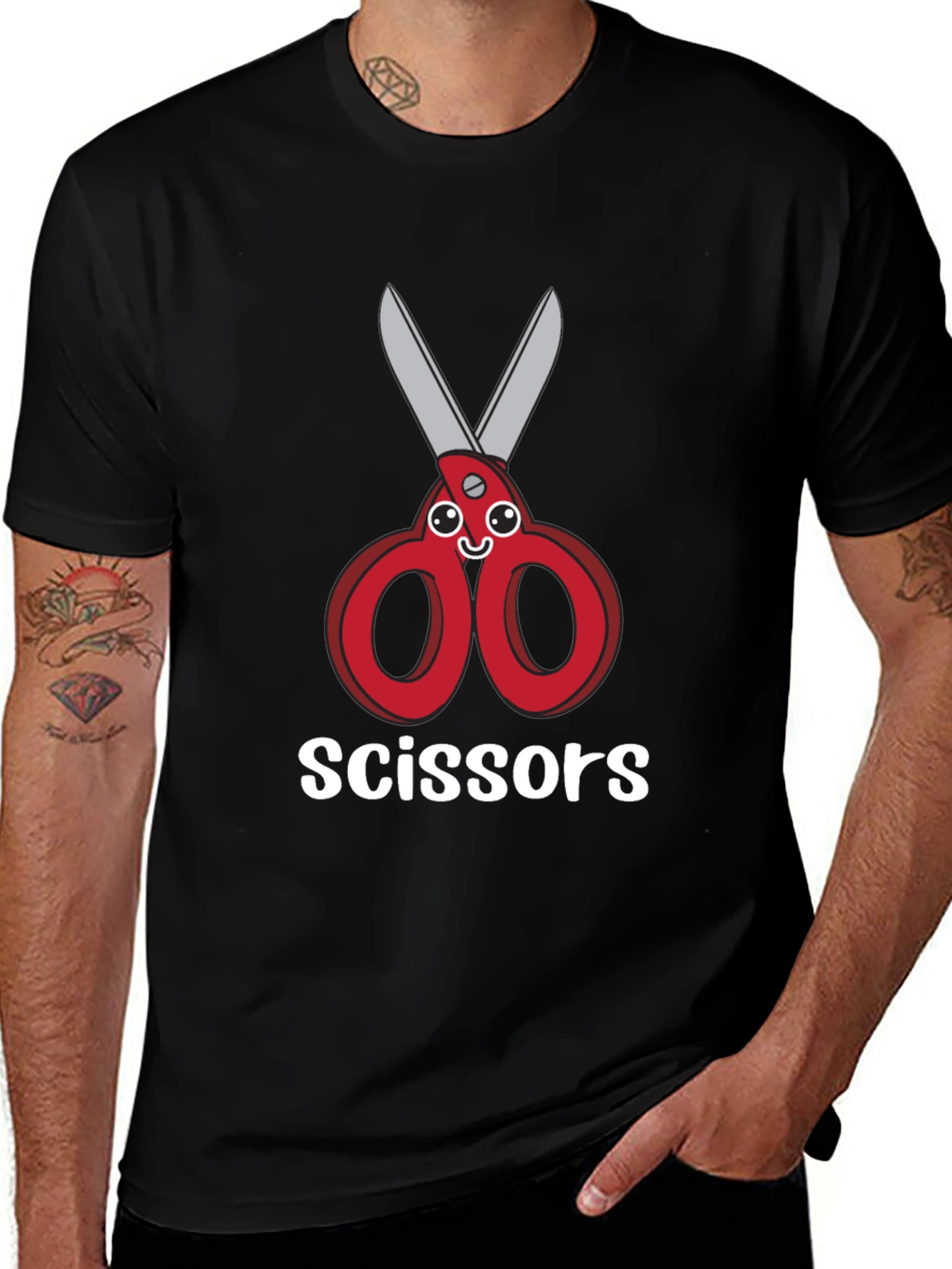 Funny Cartoon Scissors T-Shirt - Unisex Graphic Tee