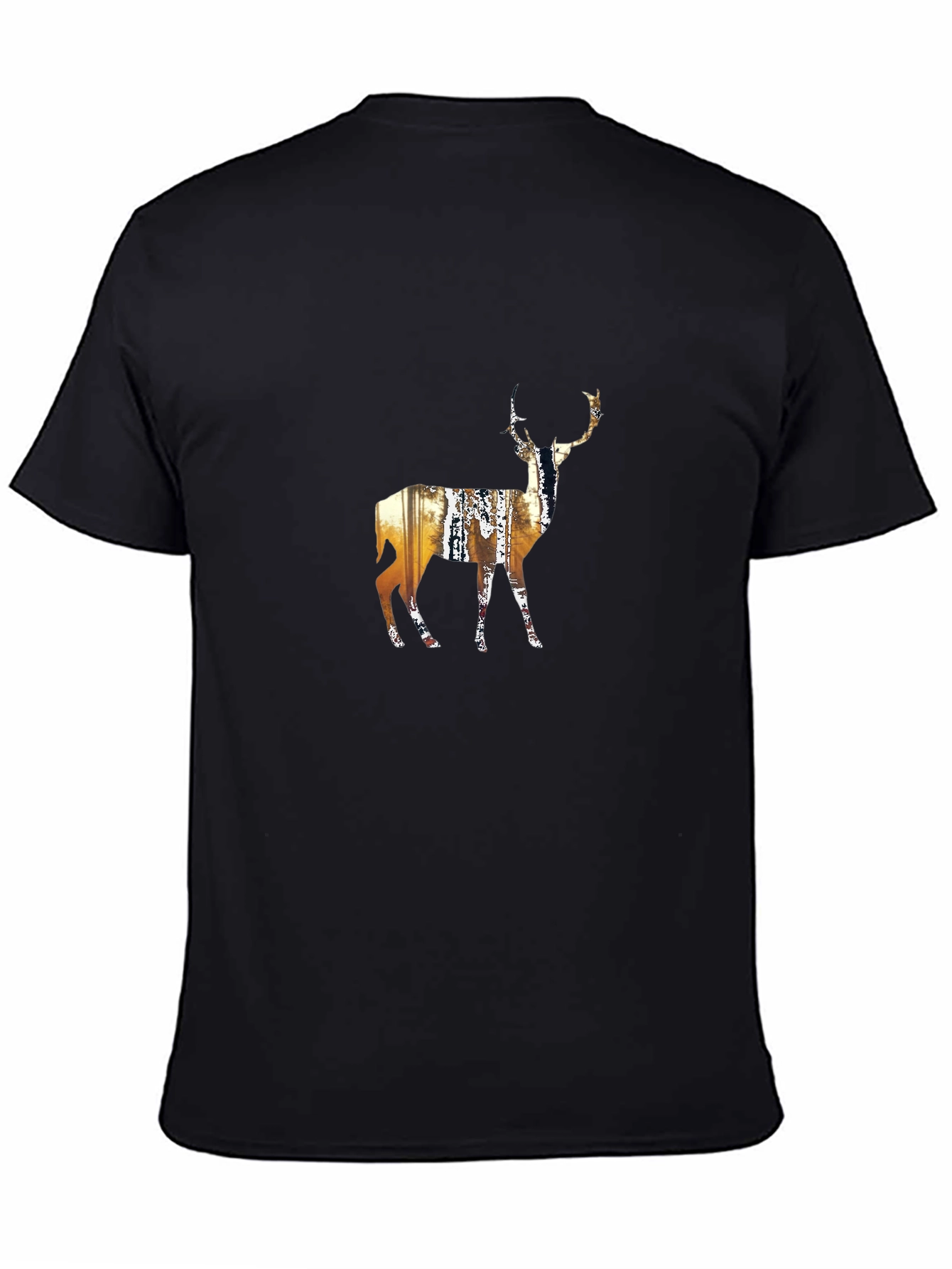 Deer Silhouette Graphic Black T-Shirt