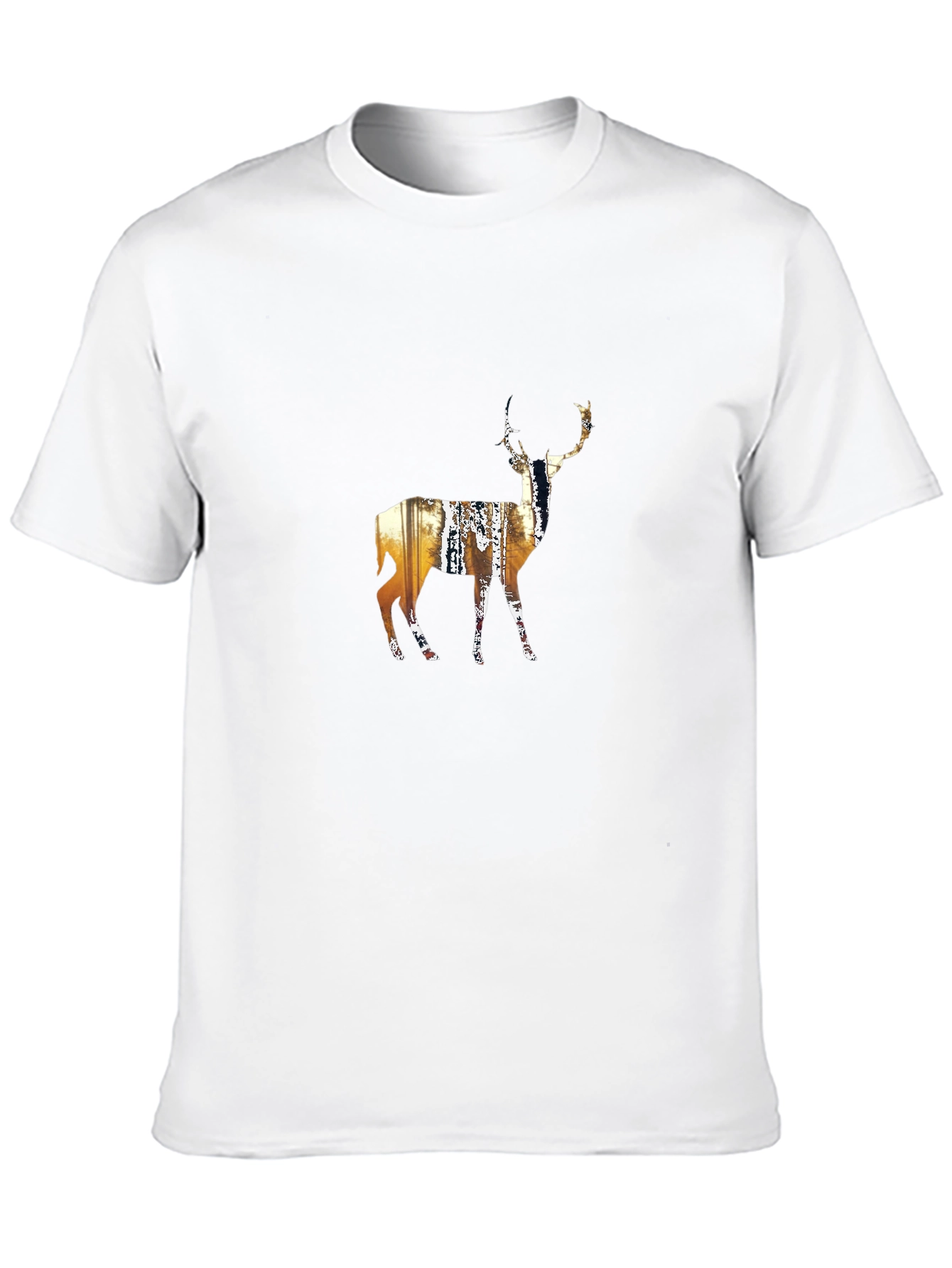 Deer Silhouette Graphic Black T-Shirt