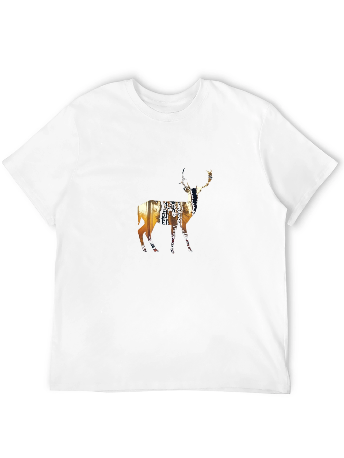 Deer Silhouette Graphic Black T-Shirt