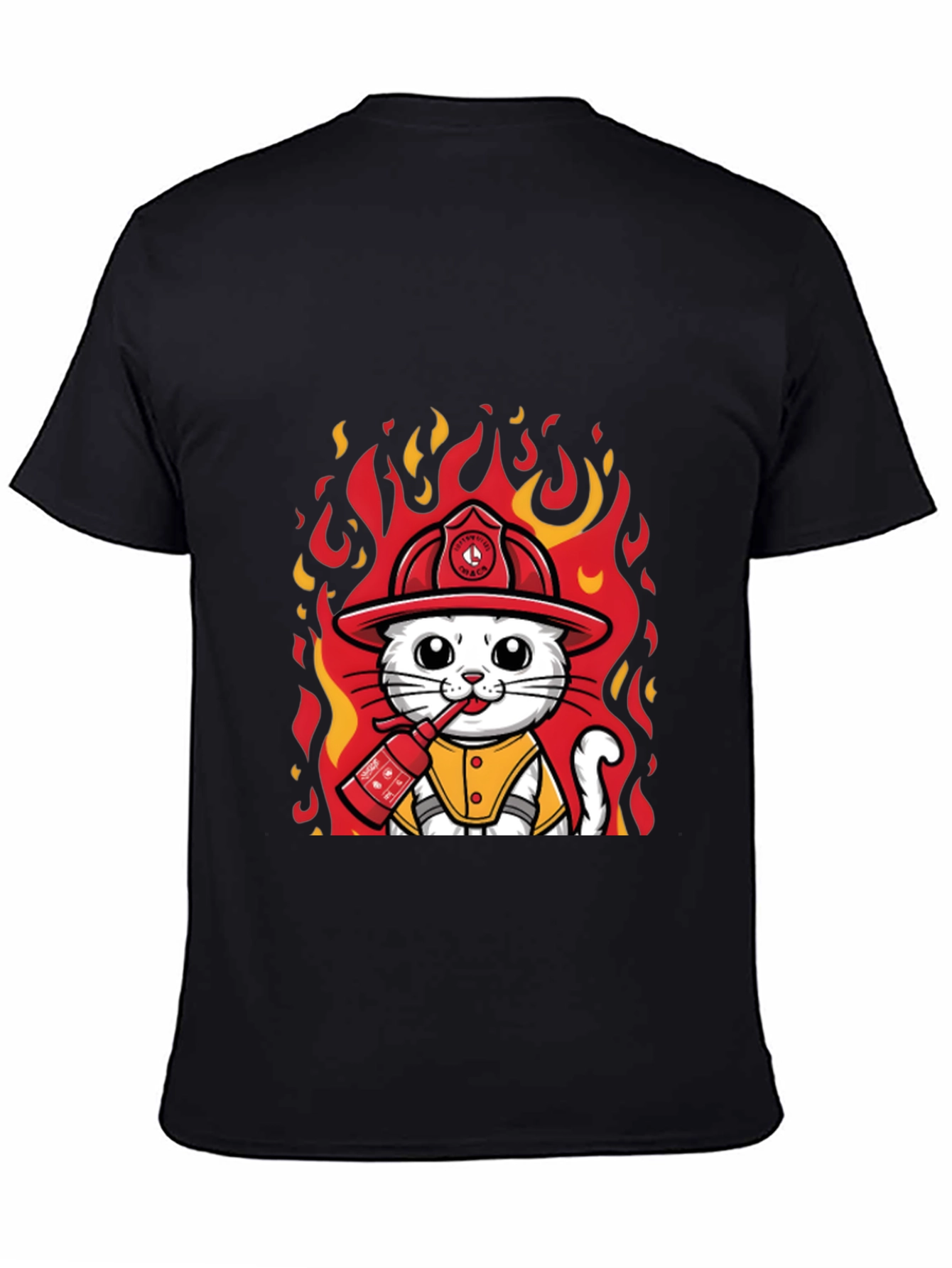 Firefighter Cat T-Shirt - Cute & Funny Design