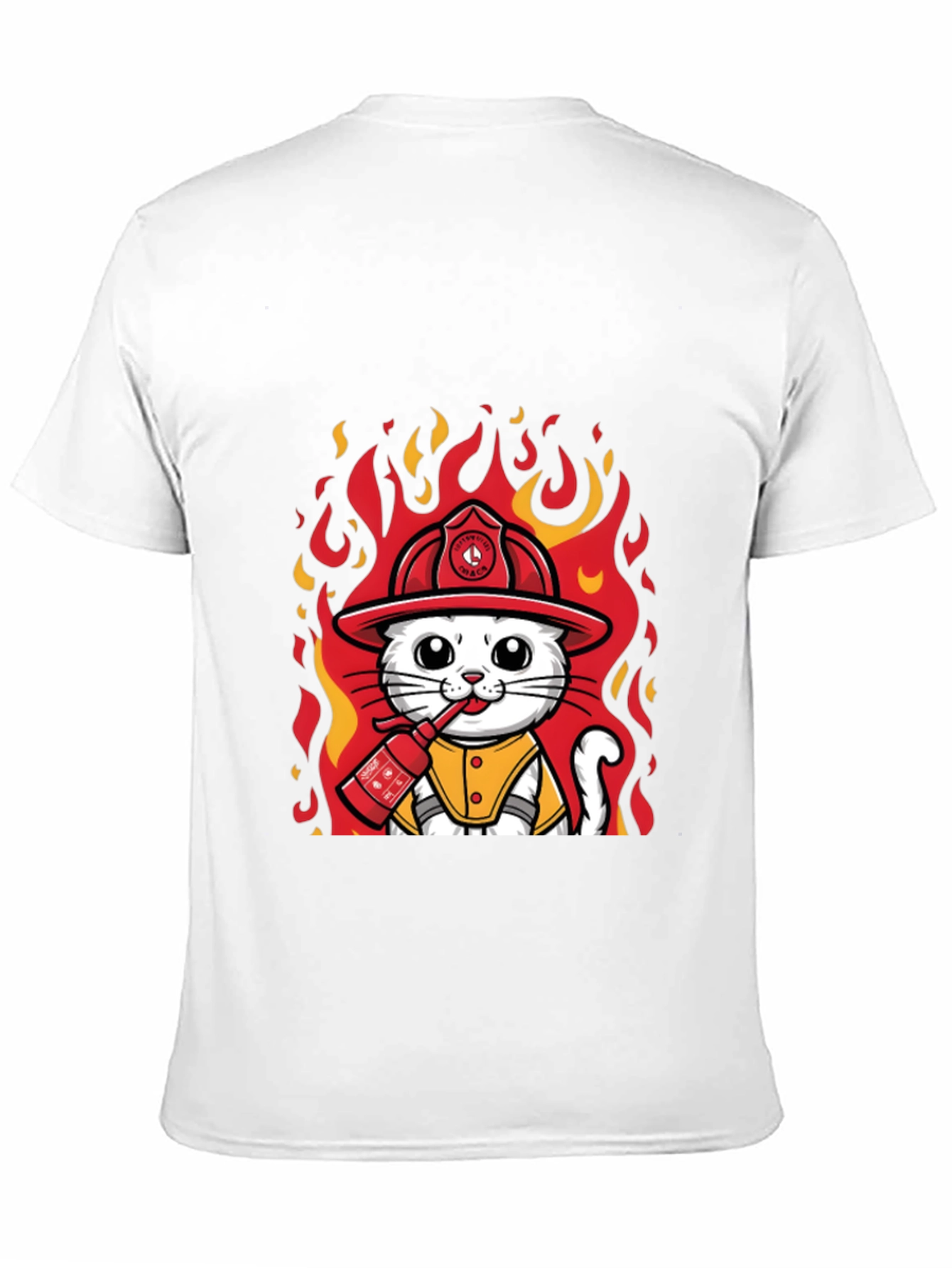 Firefighter Cat T-Shirt - Cute & Funny Design