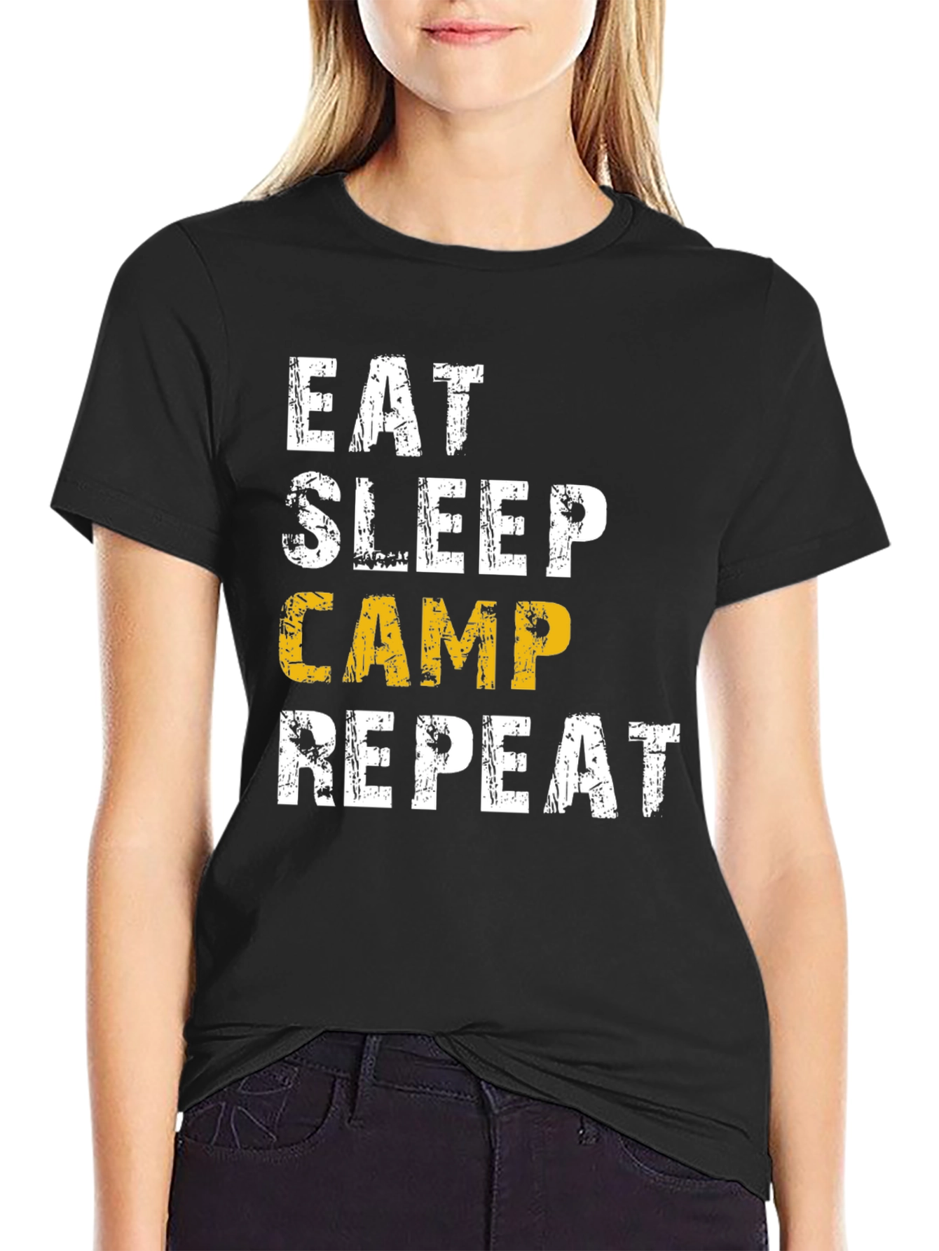 Eat Sleep Camp Repeat T-Shirt - Camping Lovers Tee