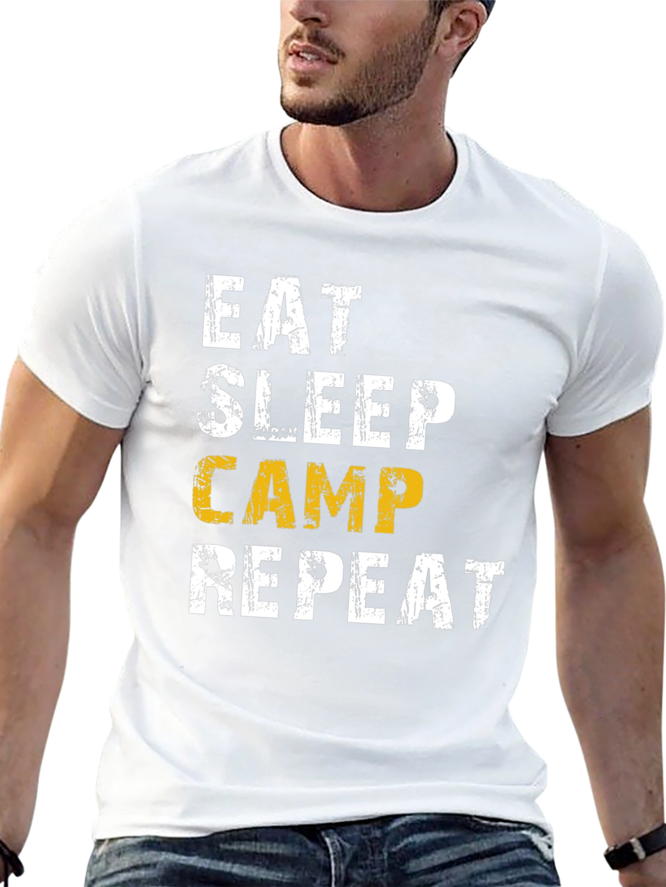 Eat Sleep Camp Repeat T-Shirt - Camping Lovers Tee