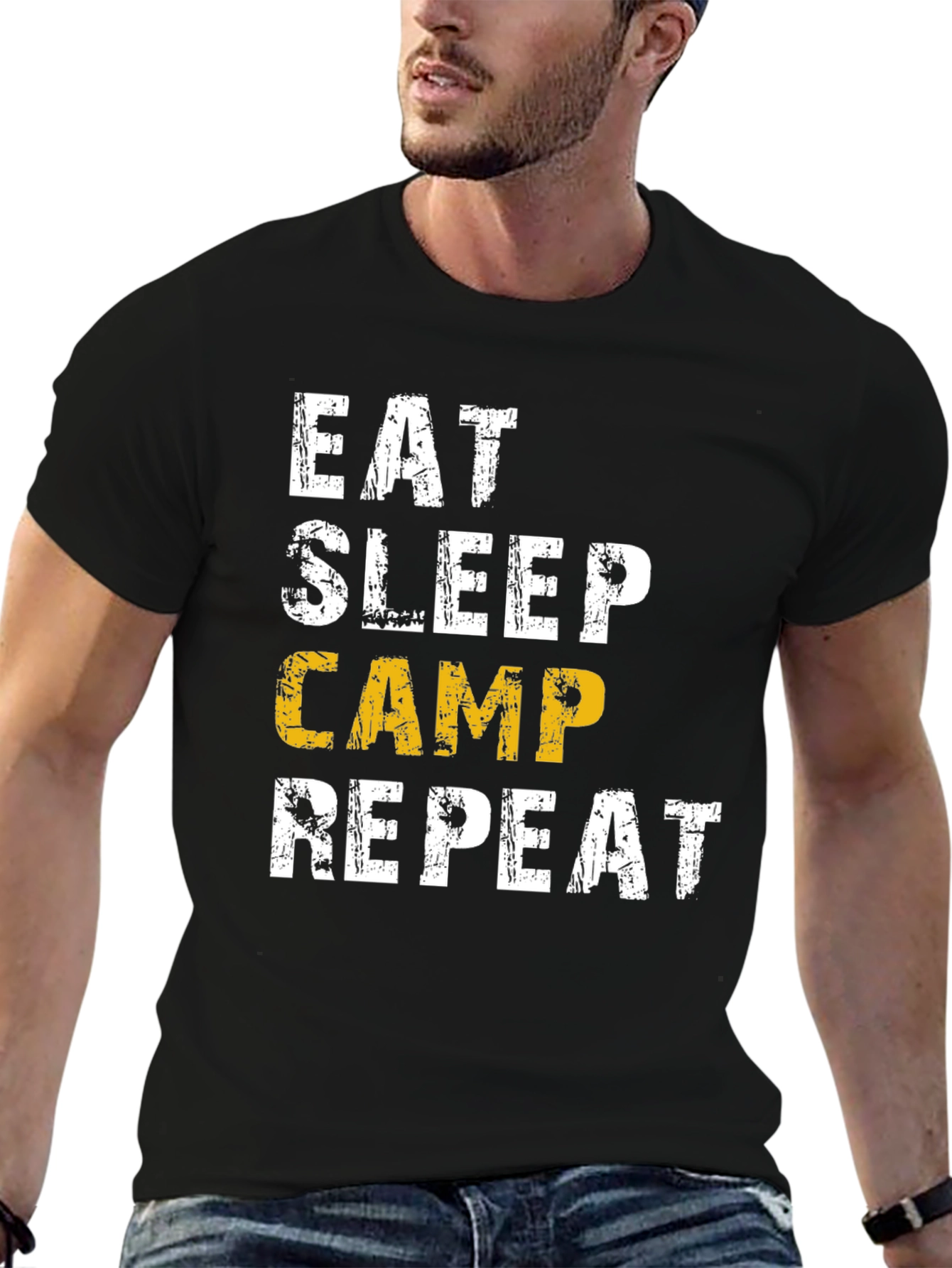Eat Sleep Camp Repeat T-Shirt - Camping Lovers Tee