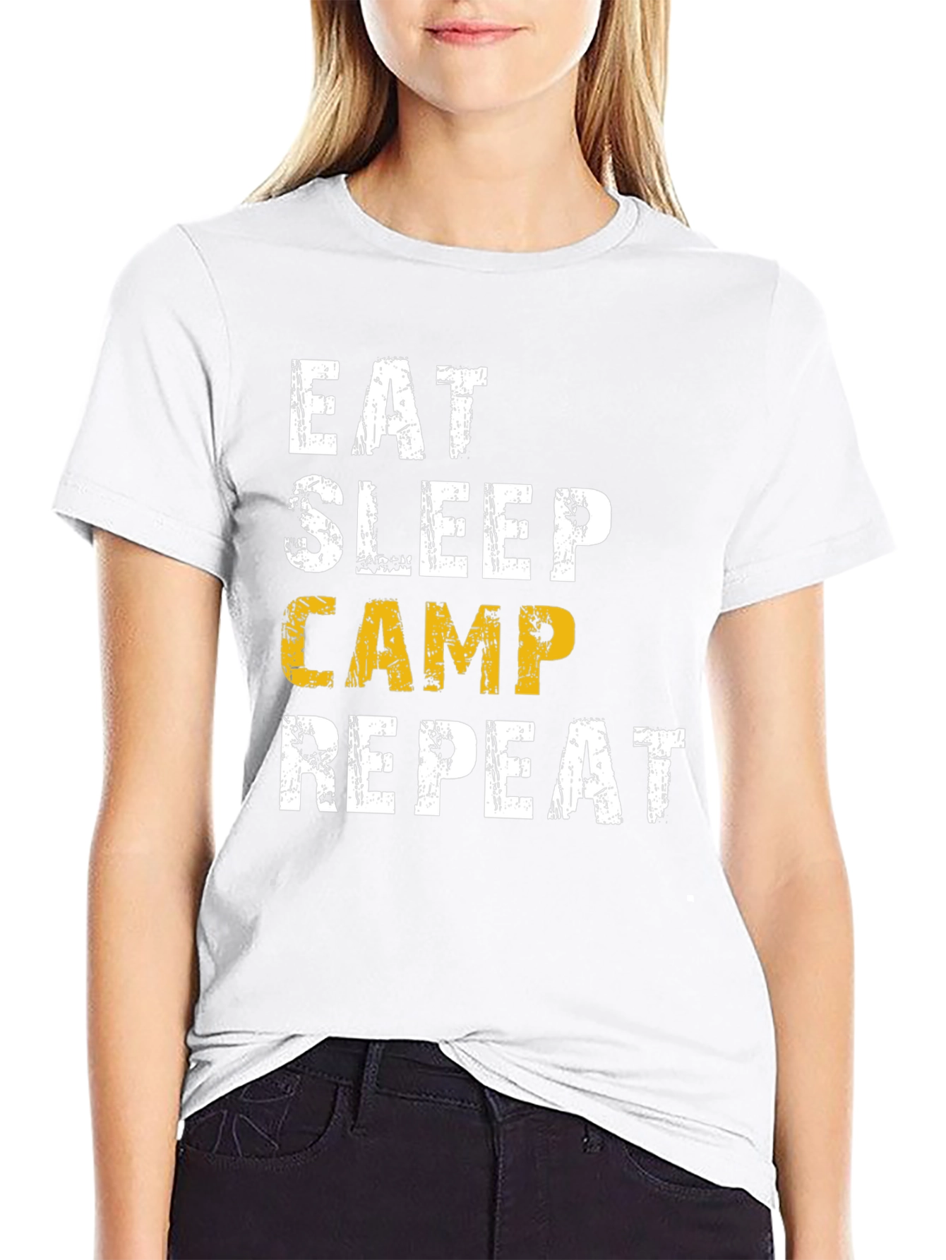Eat Sleep Camp Repeat T-Shirt - Camping Lovers Tee