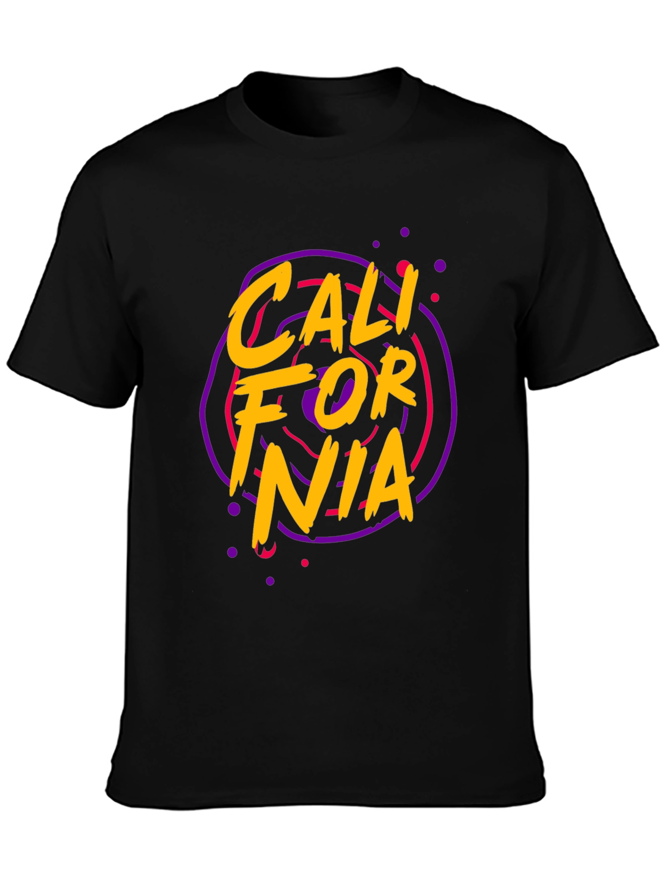 California Graphic Tee - Retro Style Black T-Shirt