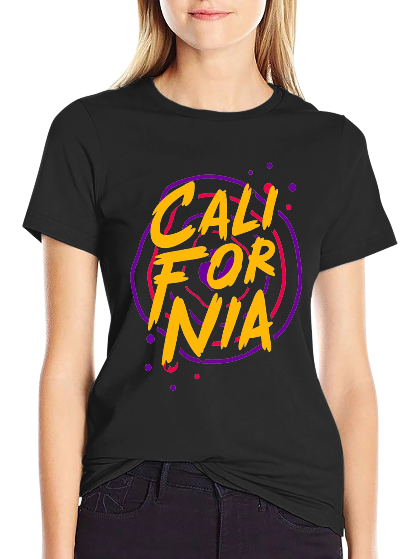 California Graphic Tee - Retro Style Black T-Shirt