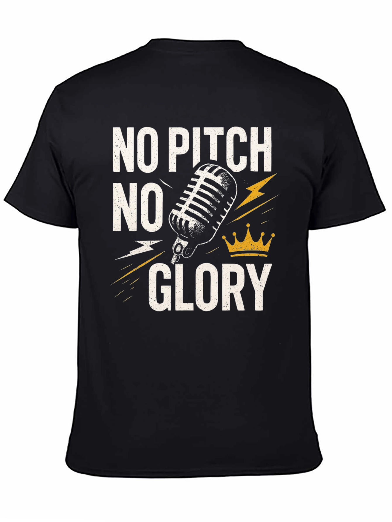 No Pitch No Glory Black Graphic T-Shirt