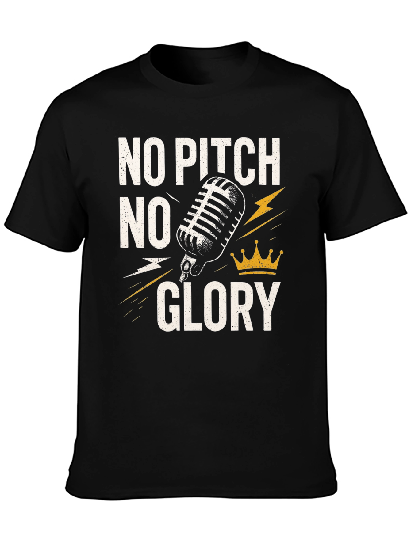 No Pitch No Glory Black Graphic T-Shirt