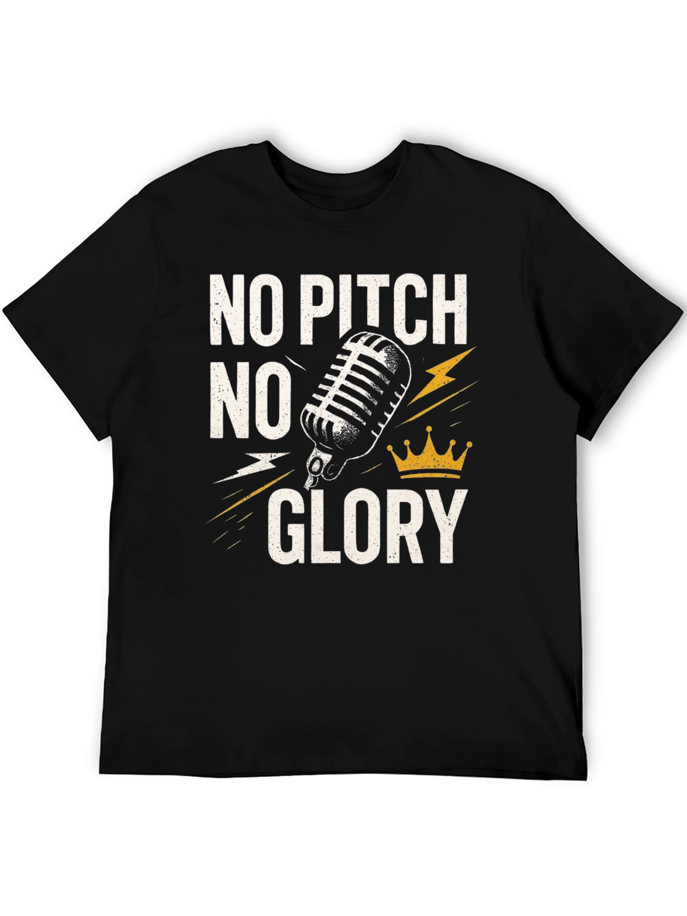 No Pitch No Glory Black Graphic T-Shirt
