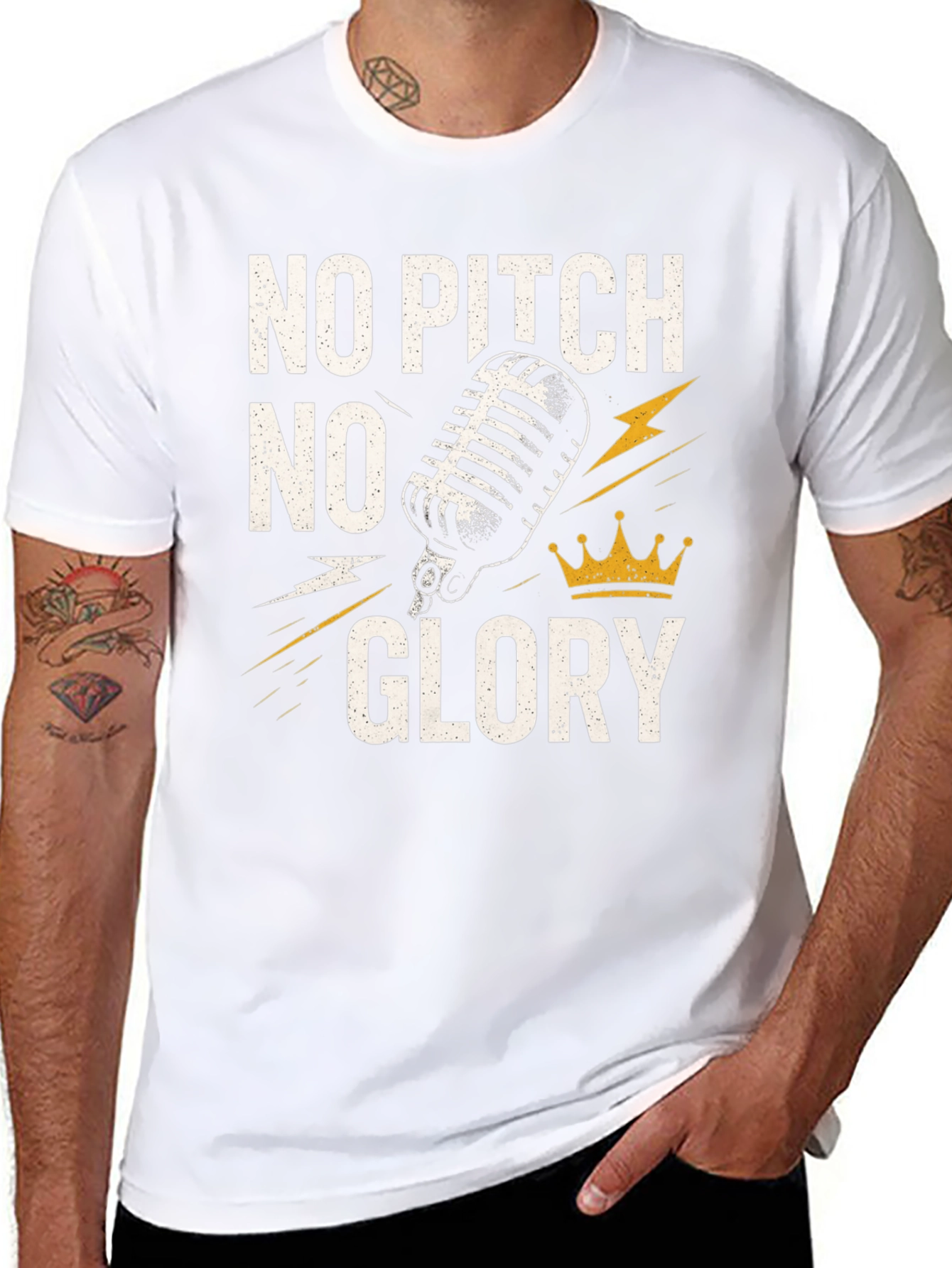 No Pitch No Glory Black Graphic T-Shirt