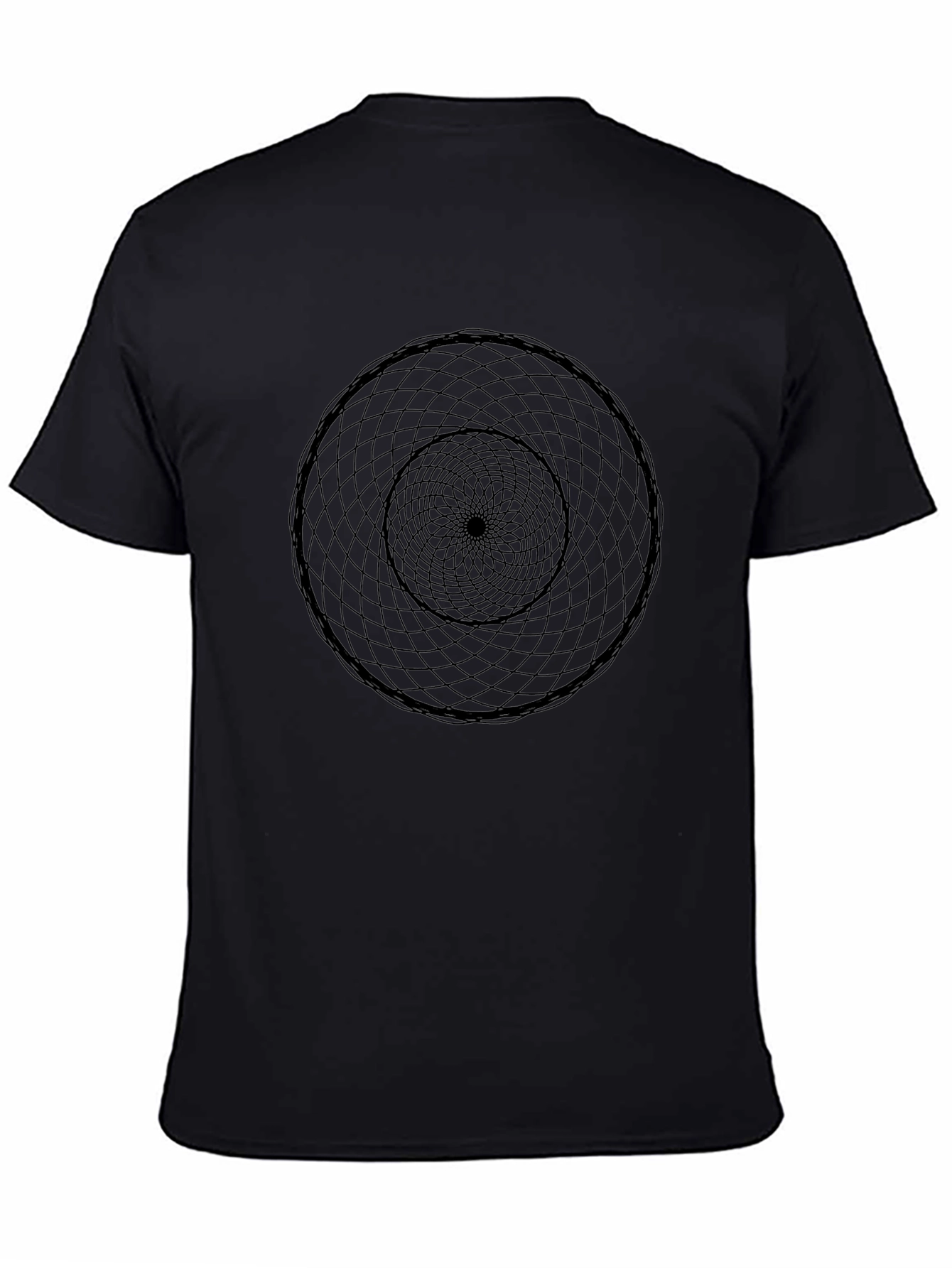 Geometric Circle Graphic Black T-Shirt