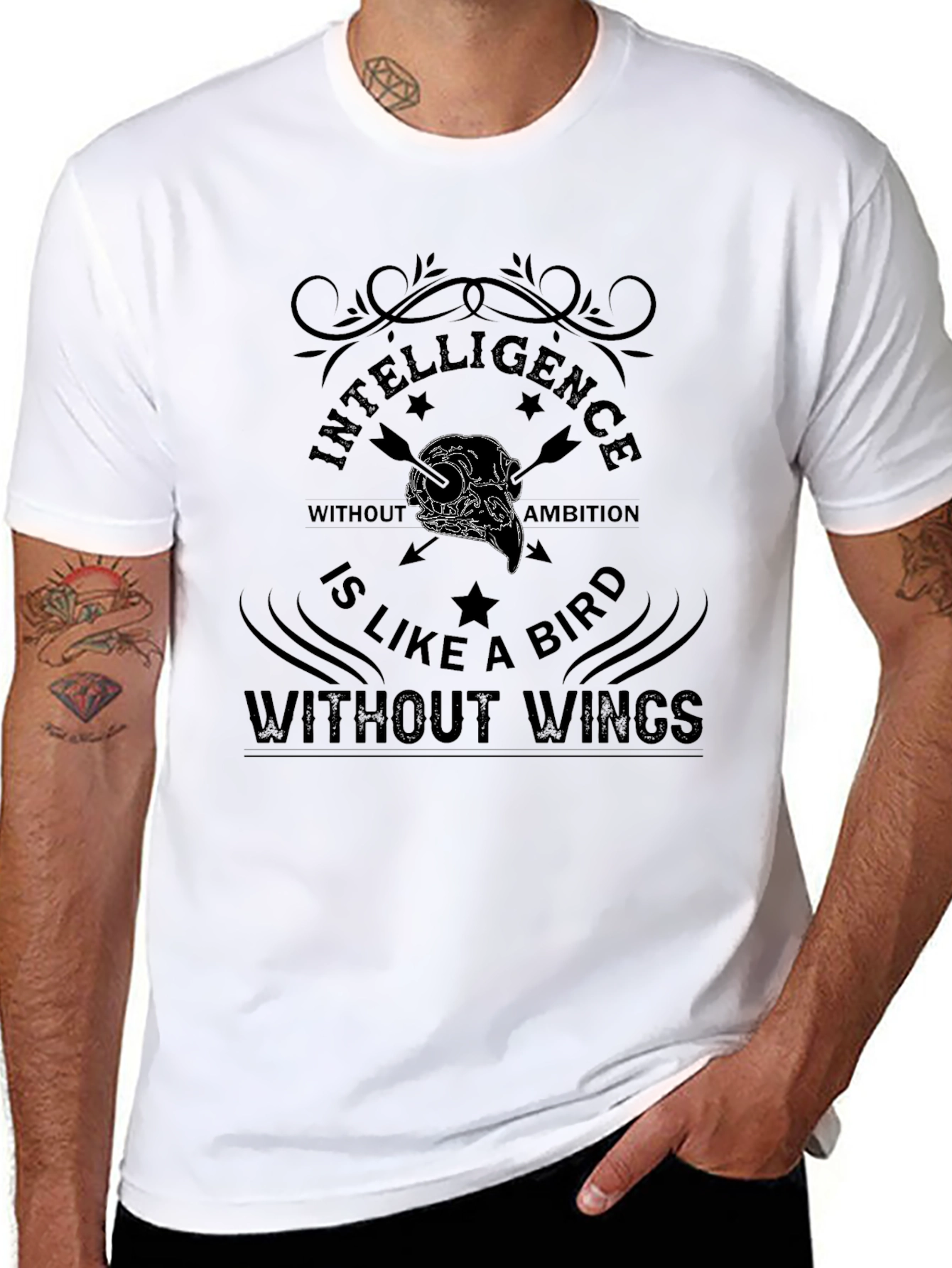 Intelligence Without Ambition Bird Graphic T-Shirt