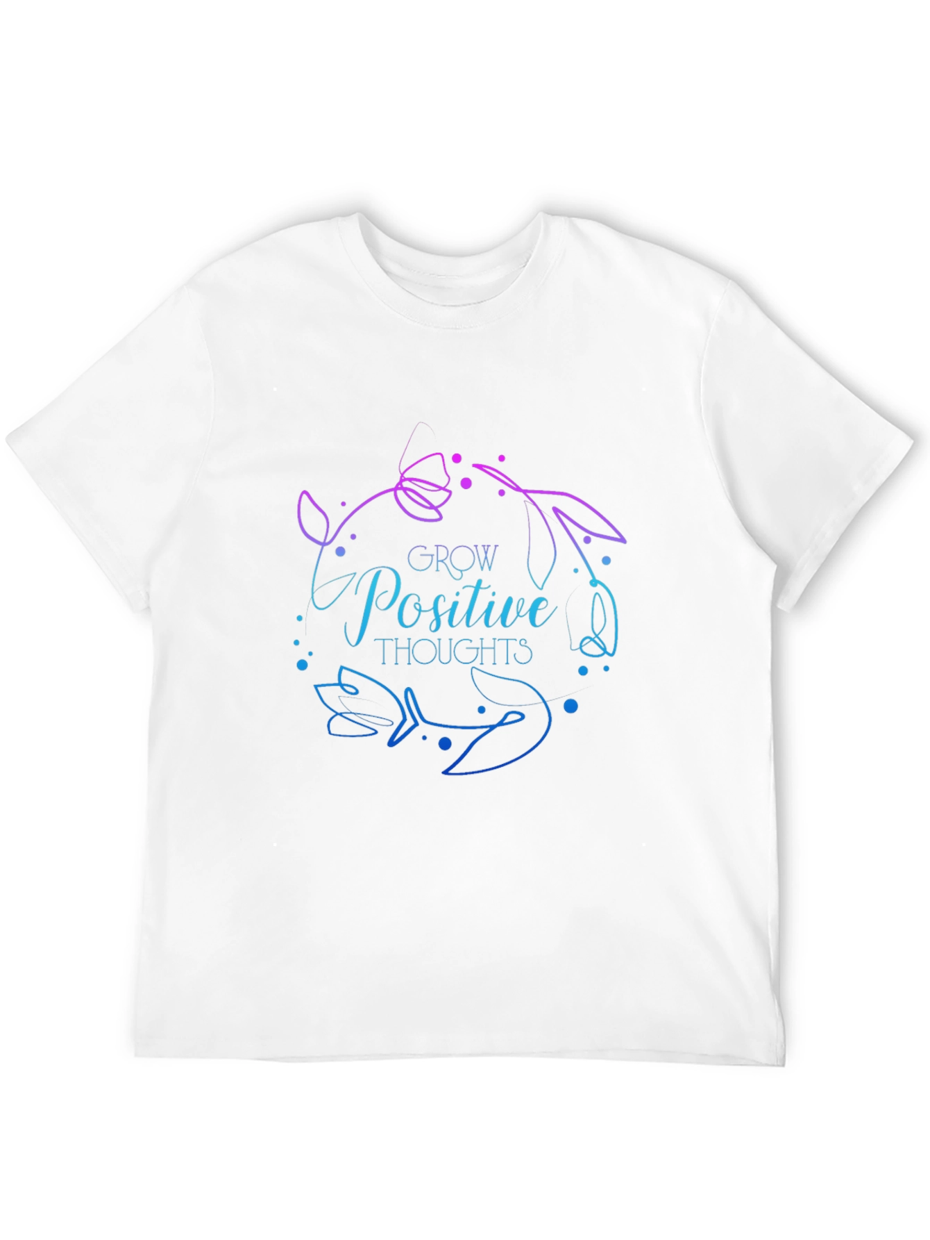 Grow Positive Thoughts Black Graphic Tee