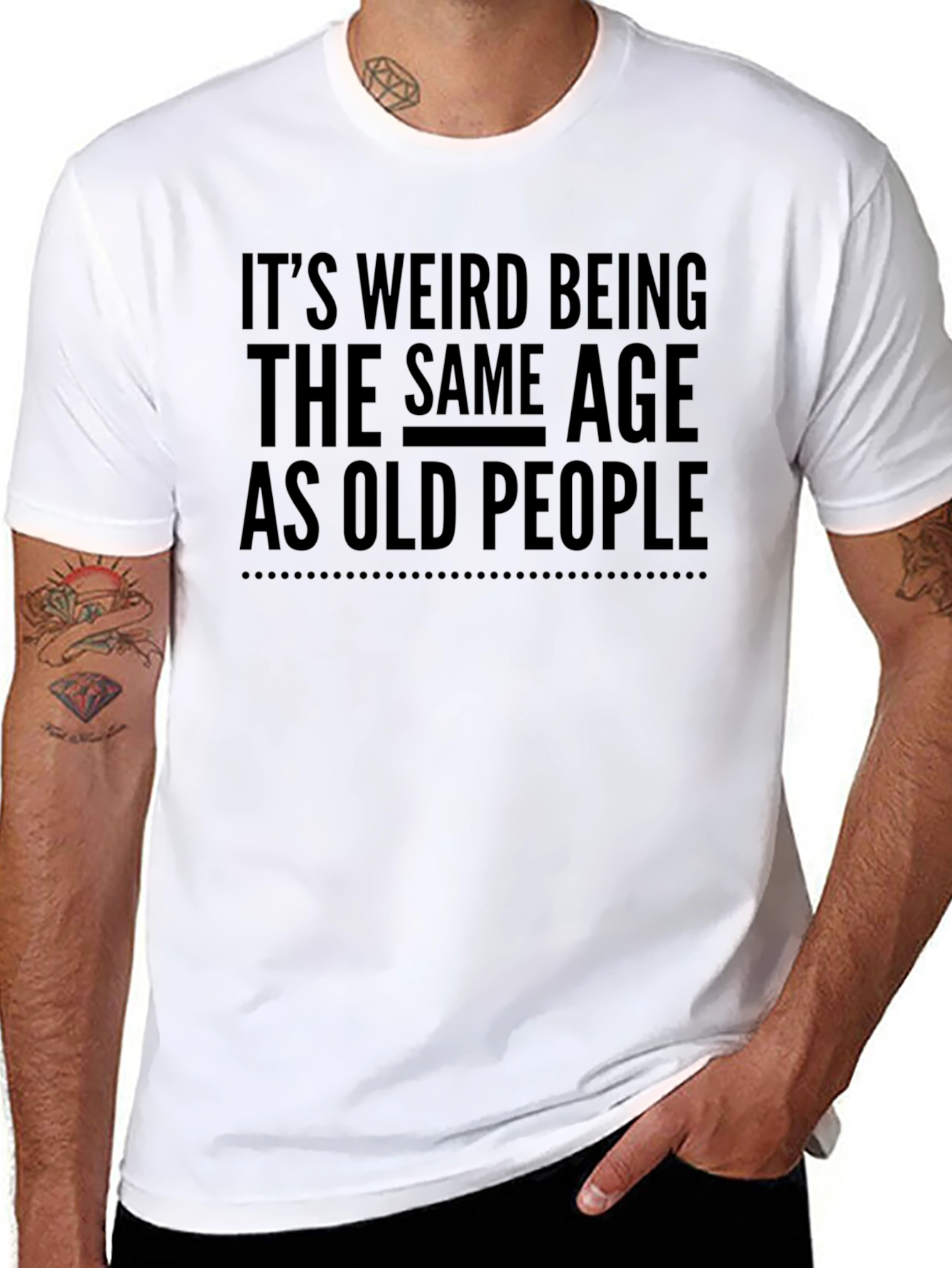 Funny Same Age as Old People Black T-Shirt