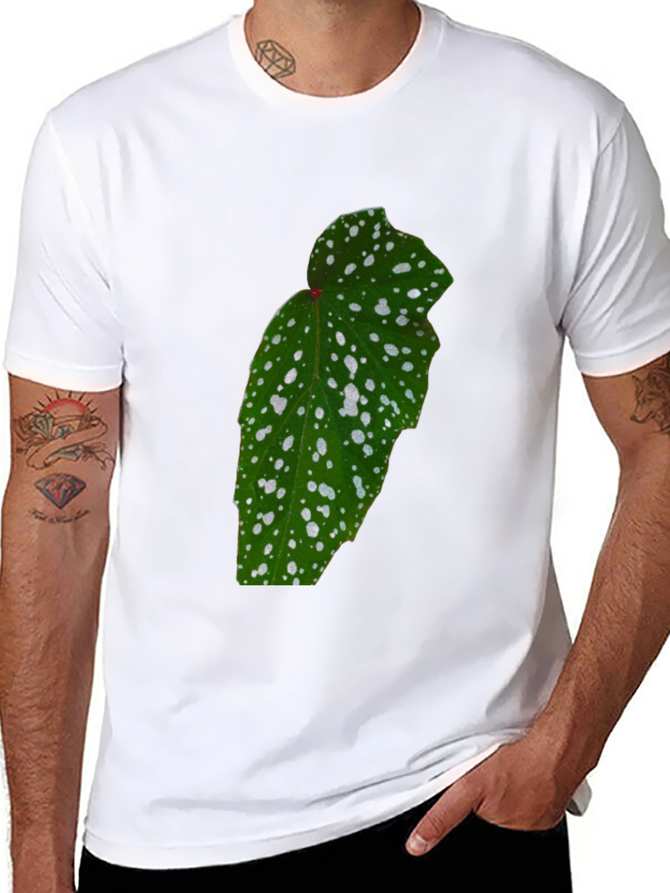 Botanical Begonia Black T-Shirt