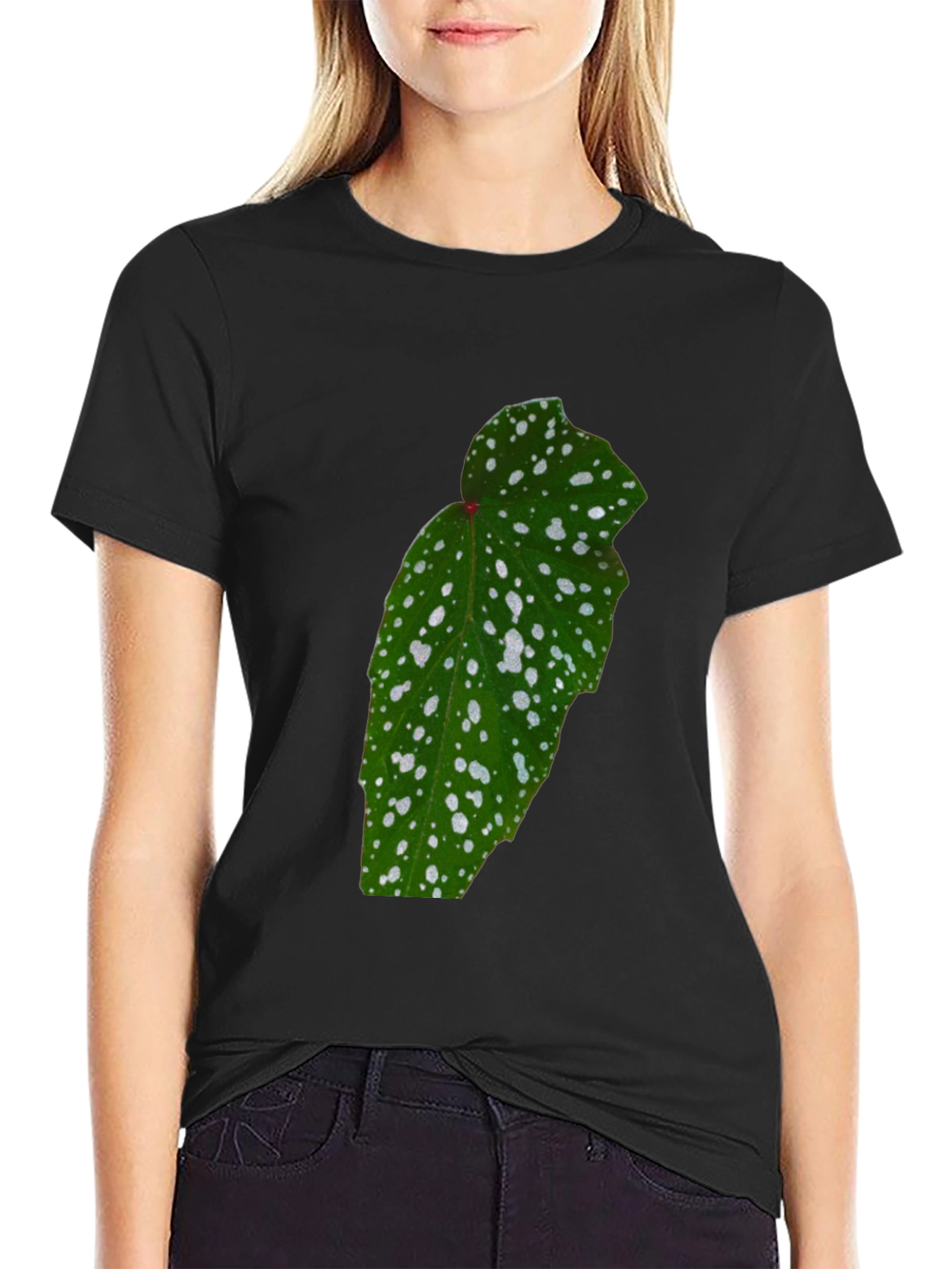 Botanical Begonia Black T-Shirt