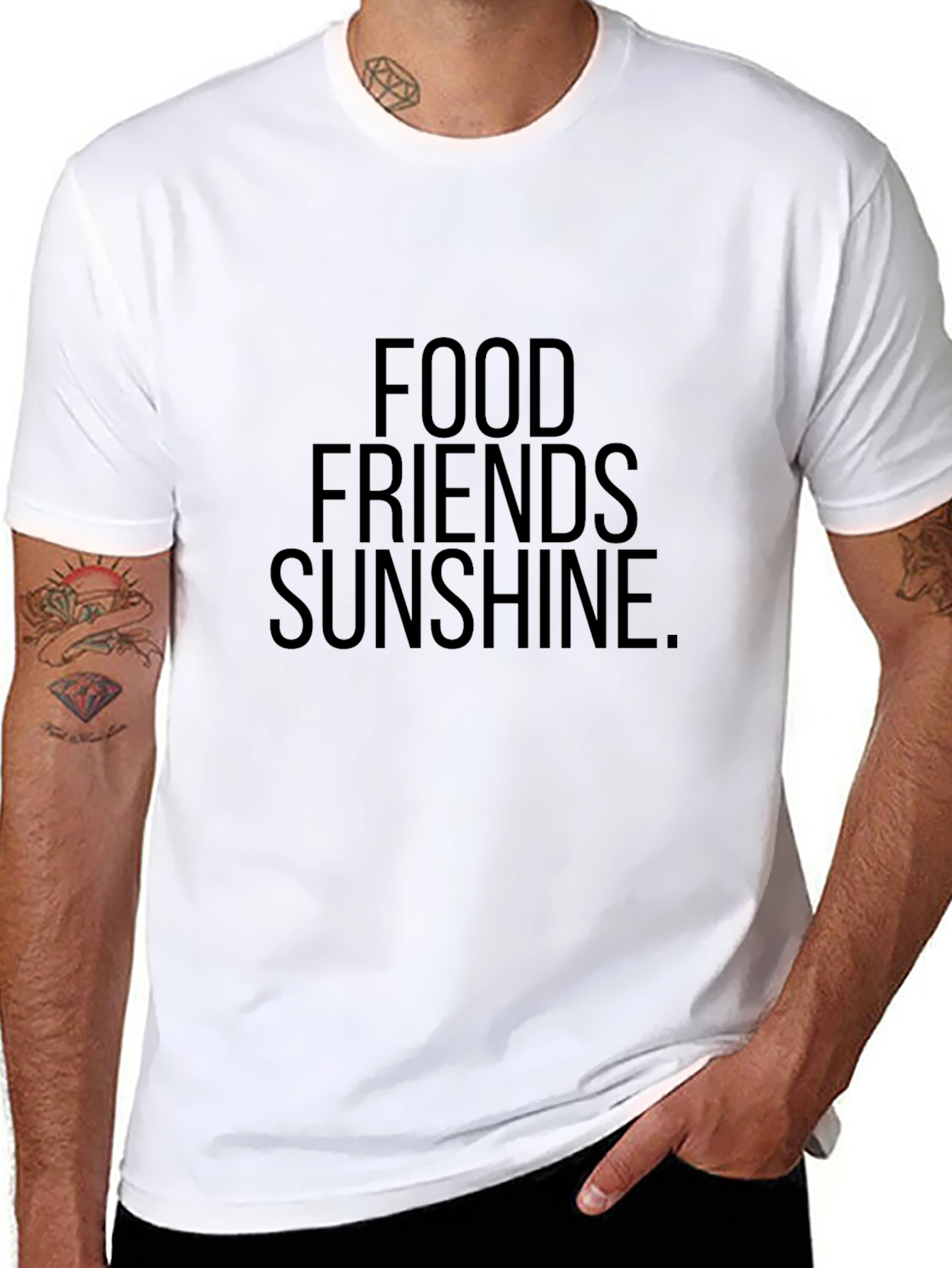 Food Friends Sunshine Black Graphic Tee