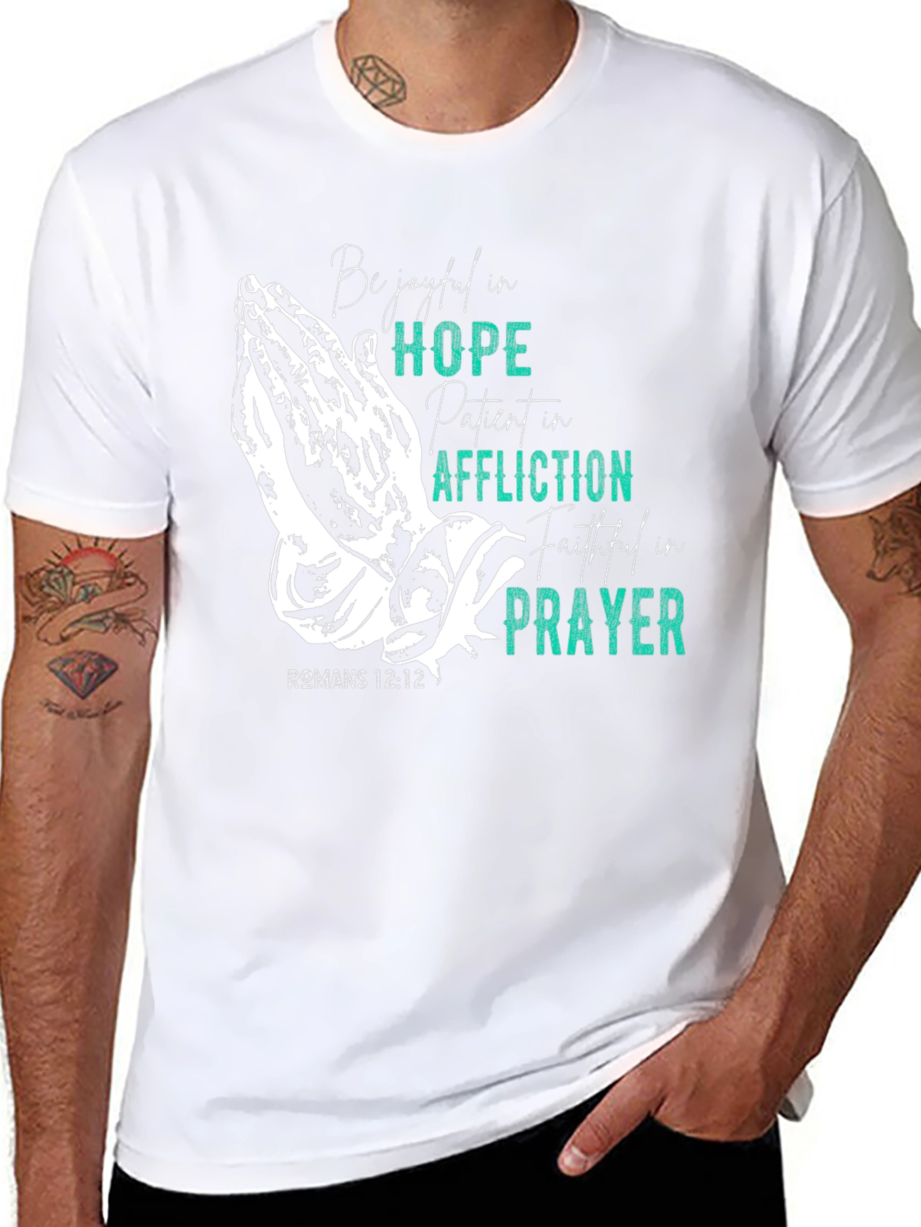 Faithful Prayer T-Shirt - Romans 12:12 Religious Tee
