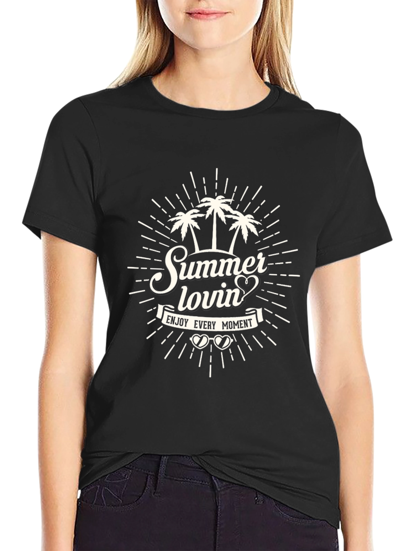 Summer Lovin Graphic Tee - Black Cotton Shirt