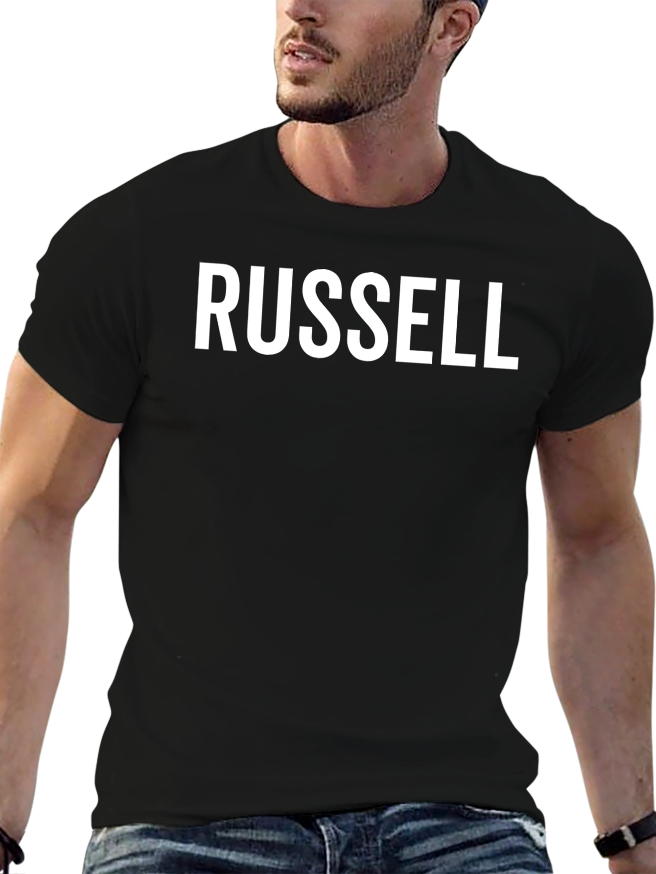 Russell Black Cotton Blend Tee