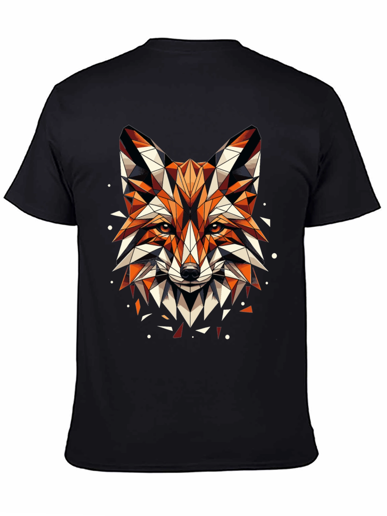 Geometric Fox Graphic Tee - Mens Black T-Shirt