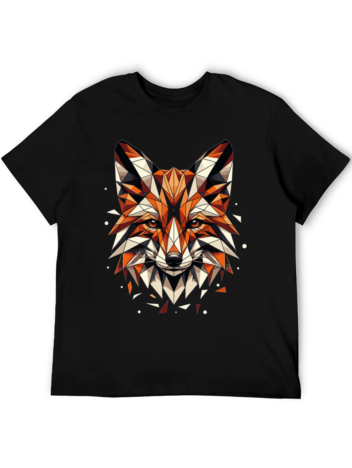 Geometric Fox Graphic Tee - Mens Black T-Shirt
