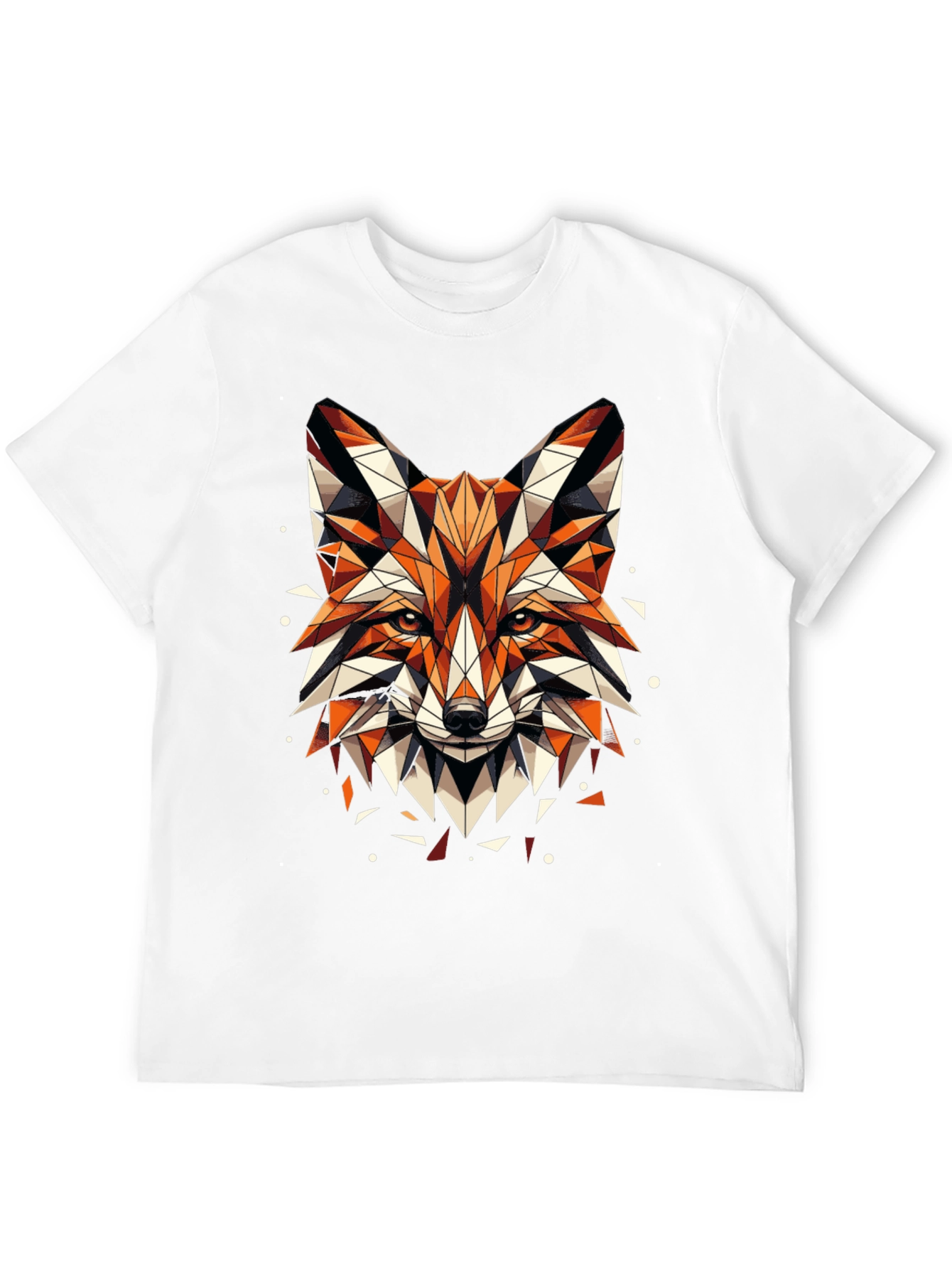 Geometric Fox Graphic Tee - Mens Black T-Shirt