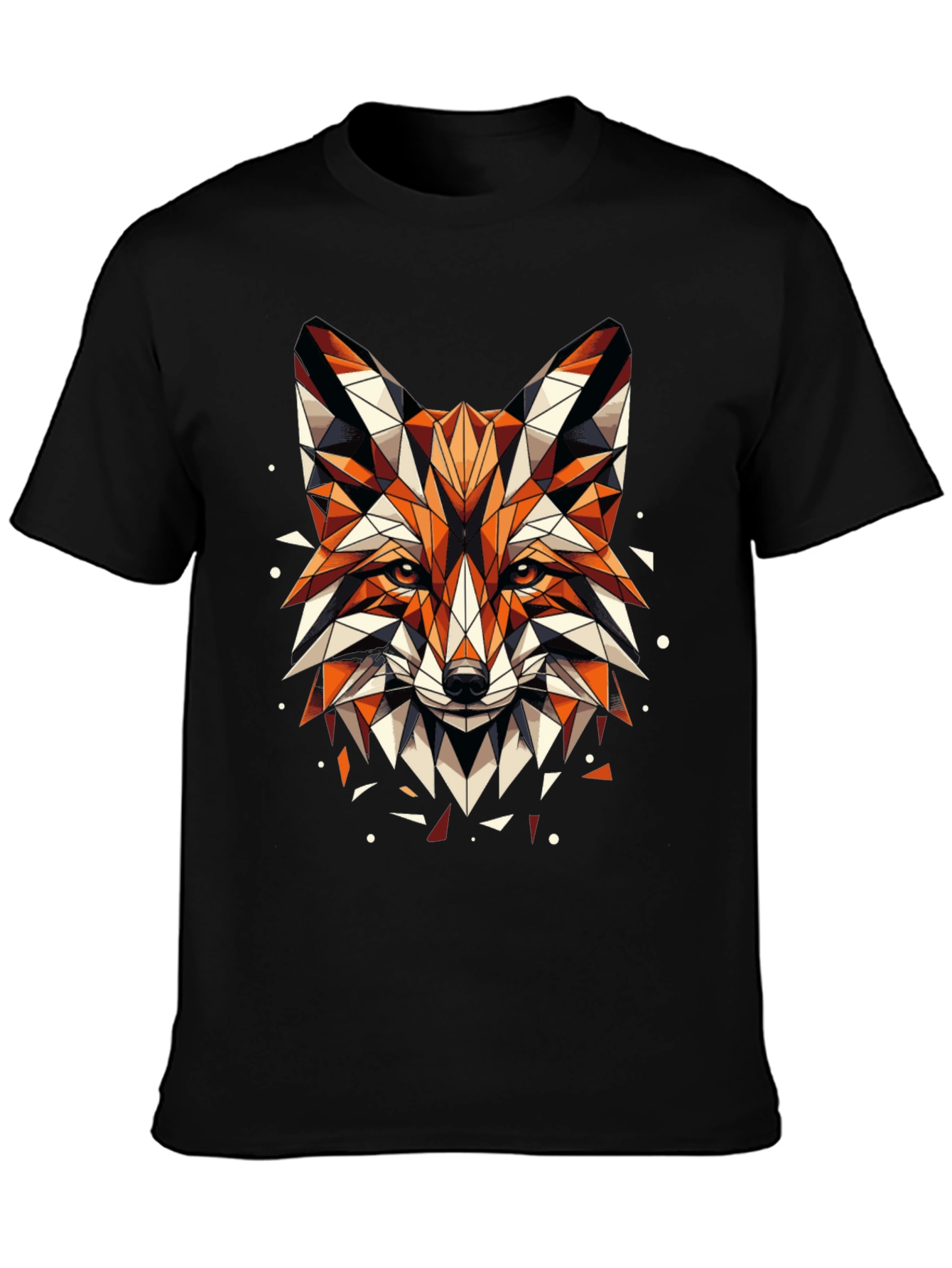 Geometric Fox Graphic Tee - Mens Black T-Shirt