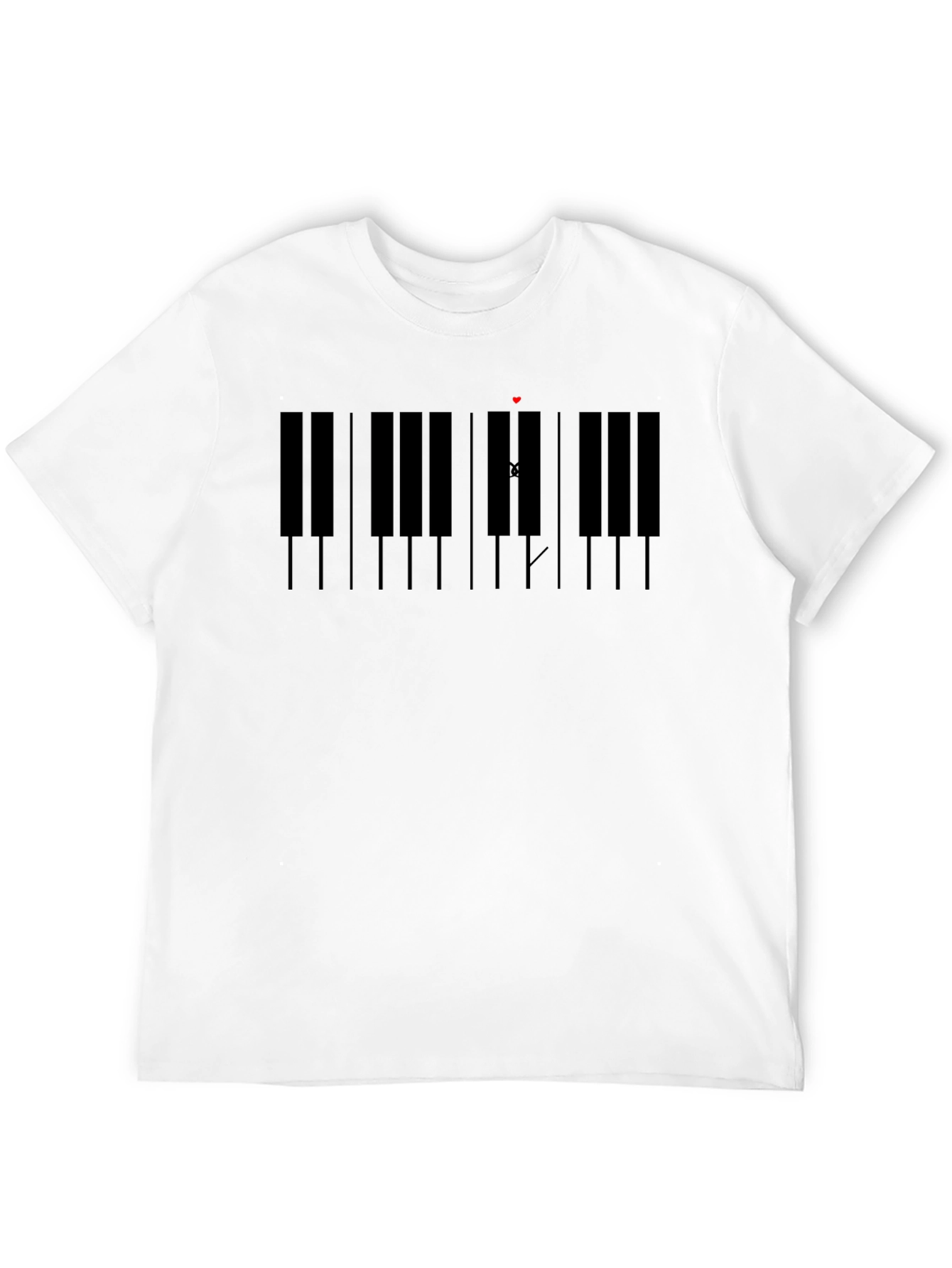 Piano Keys Music Notes Graphic Mens T-Shirt