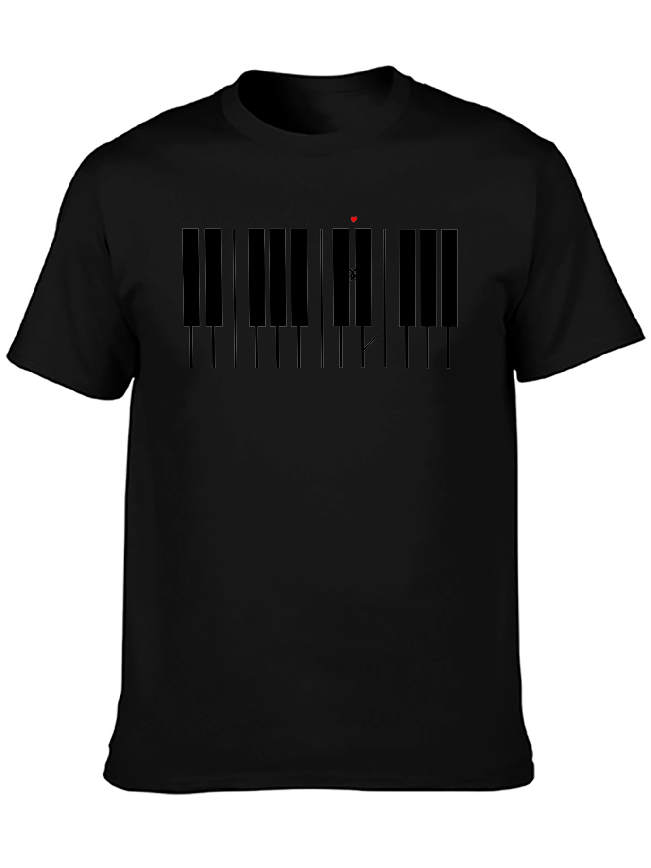 Piano Keys Music Notes Graphic Mens T-Shirt