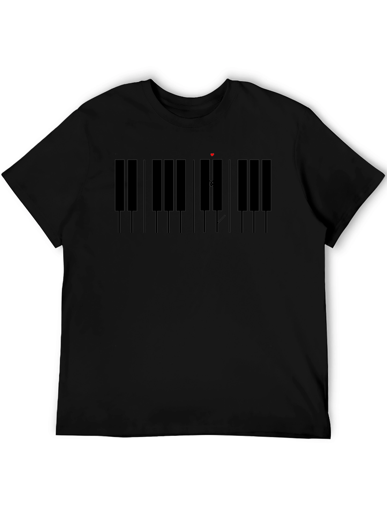 Piano Keys Music Notes Graphic Mens T-Shirt