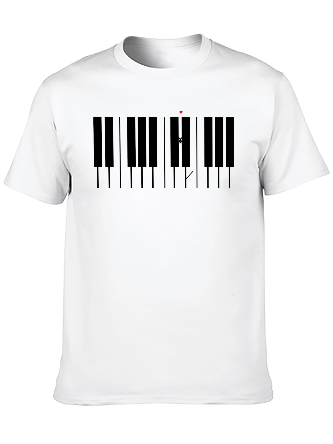 Piano Keys Music Notes Graphic Mens T-Shirt