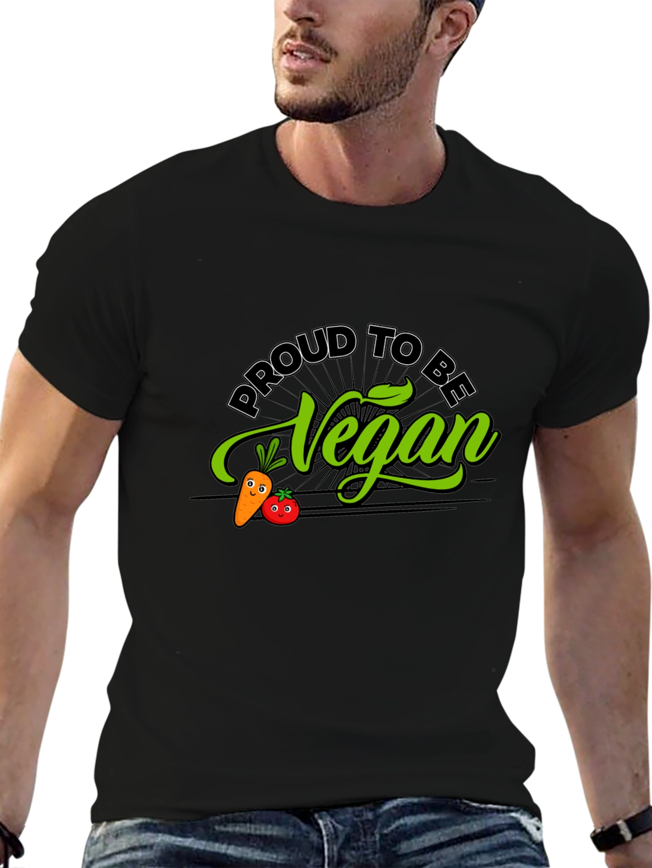Proud Vegan Graphic Tee - Black Cotton Blend