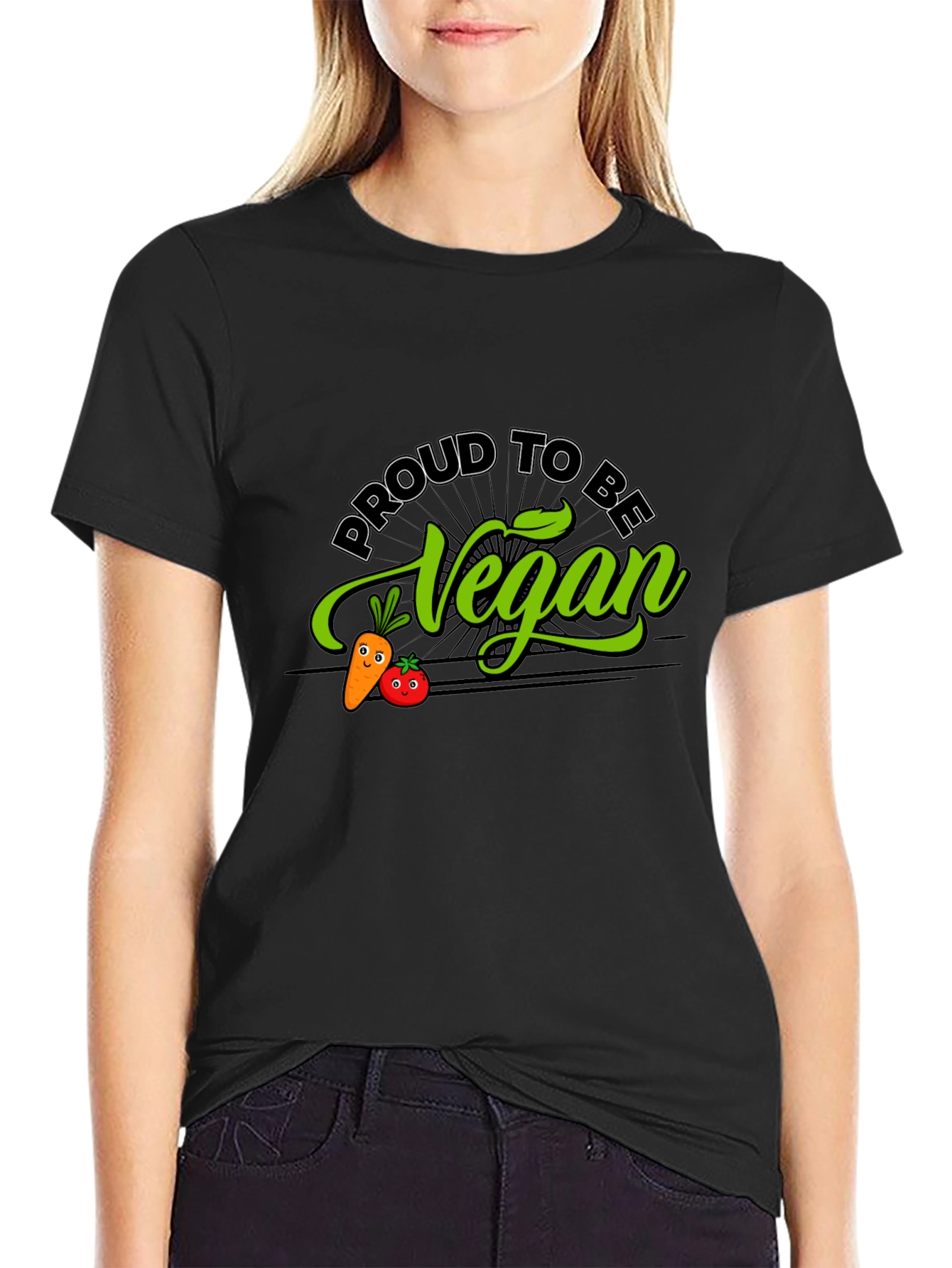 Proud Vegan Graphic Tee - Black Cotton Blend