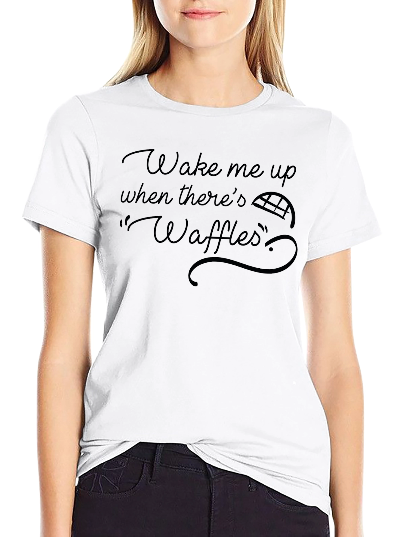Waffles Graphic T-Shirt - Wake Me Up Design