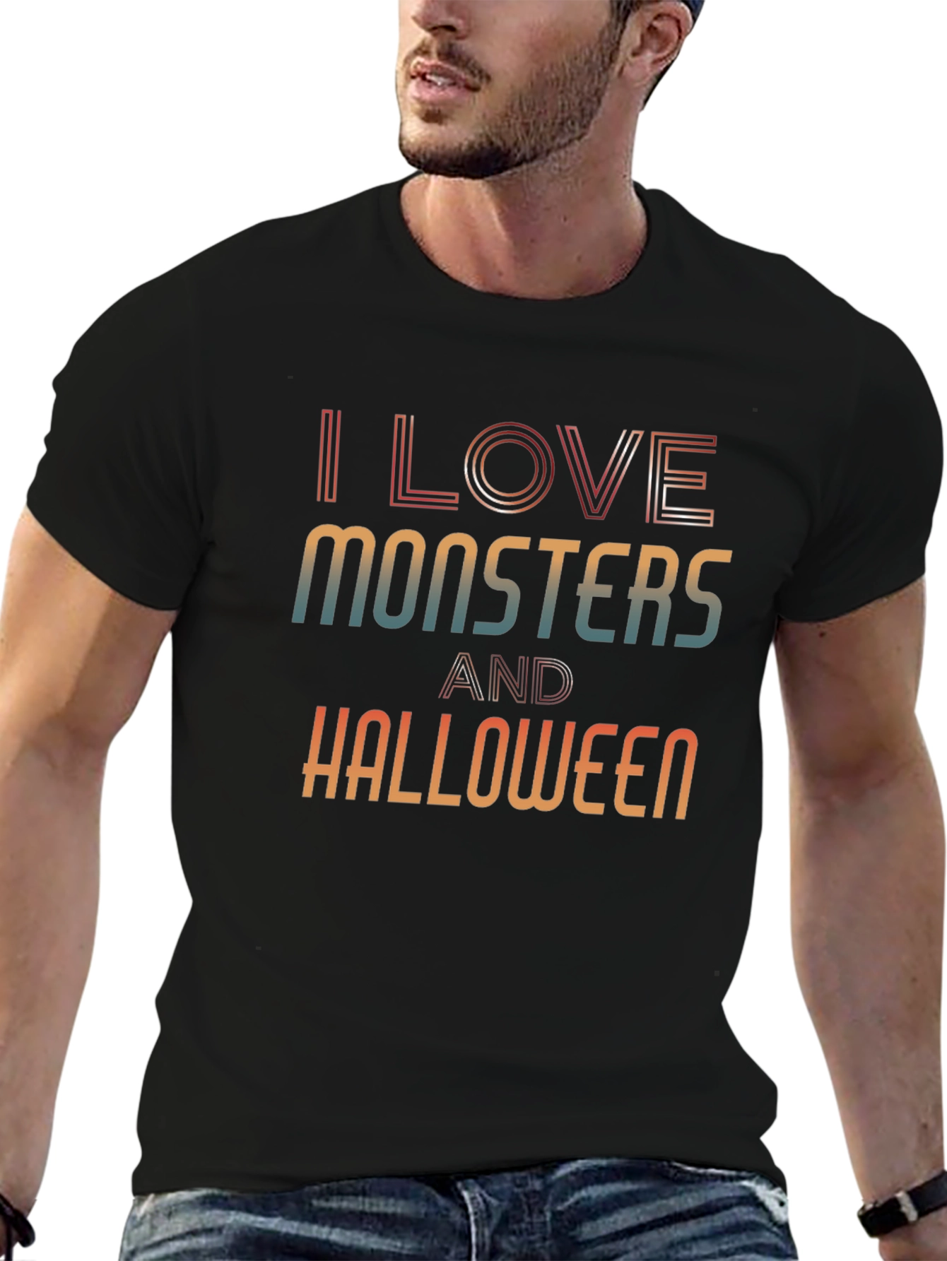 I Love Monsters and Halloween Graphic Tee