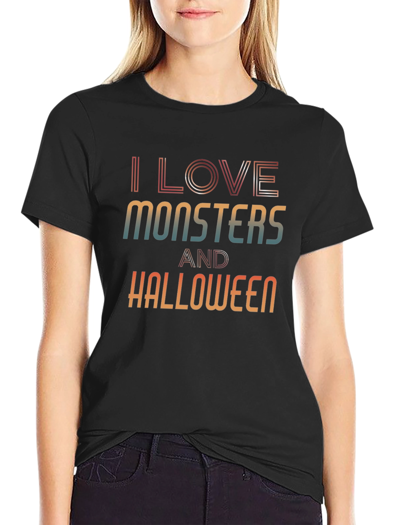 I Love Monsters and Halloween Graphic Tee