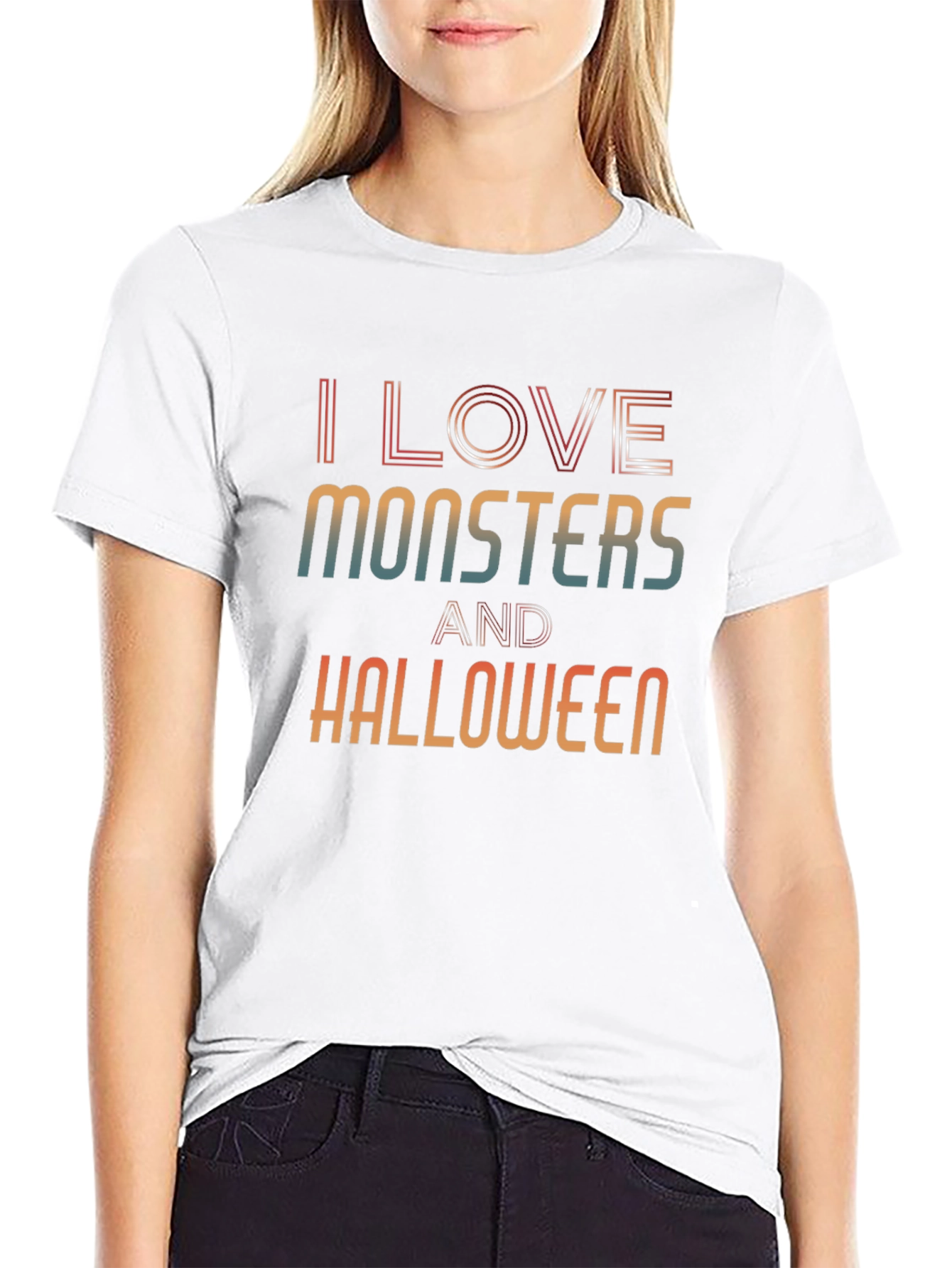 I Love Monsters and Halloween Graphic Tee