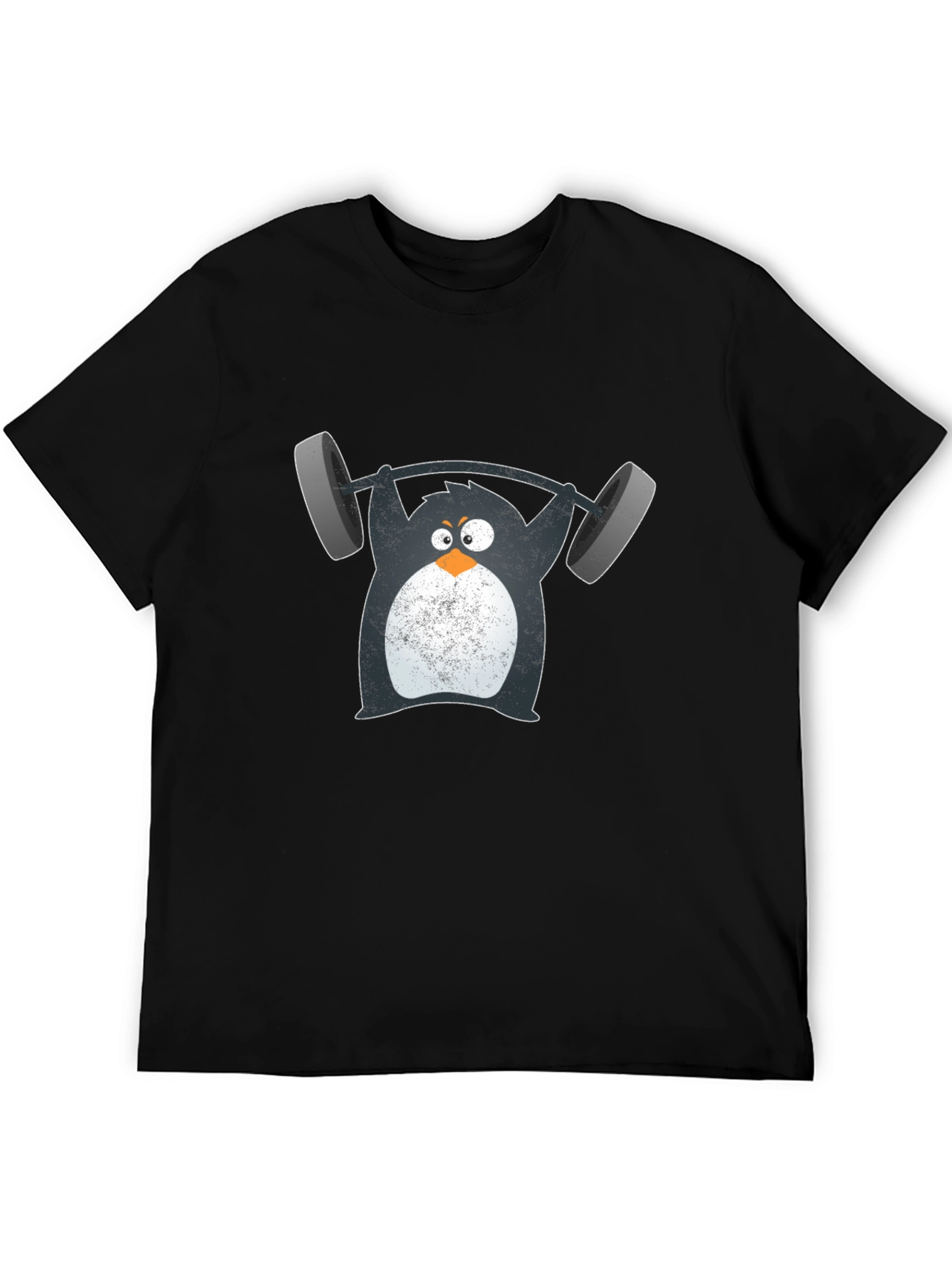 Penguin Weightlifting Graphic Tee - Black
