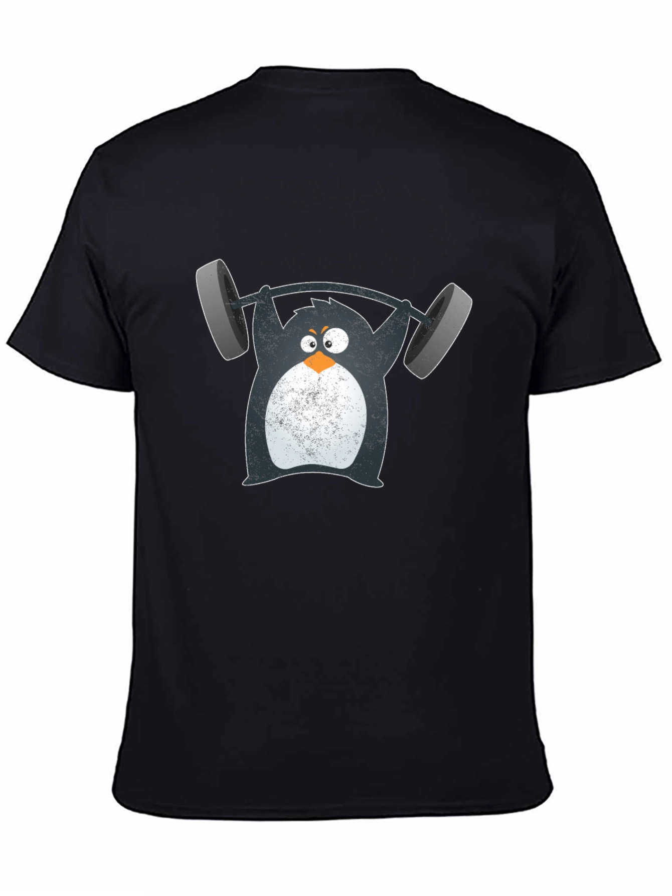 Penguin Weightlifting Graphic Tee - Black