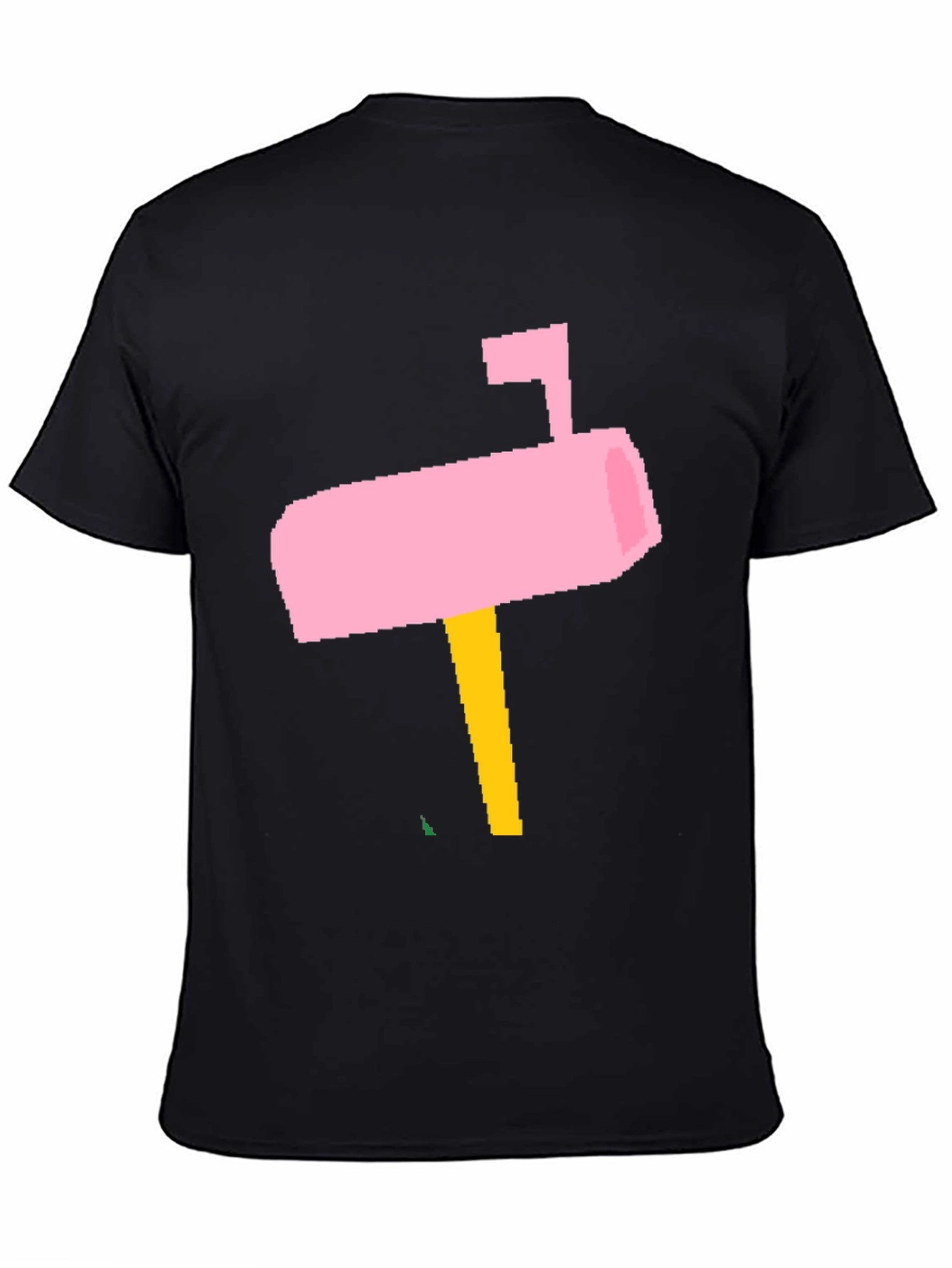 Pink Pixel Mailbox Black T-Shirt