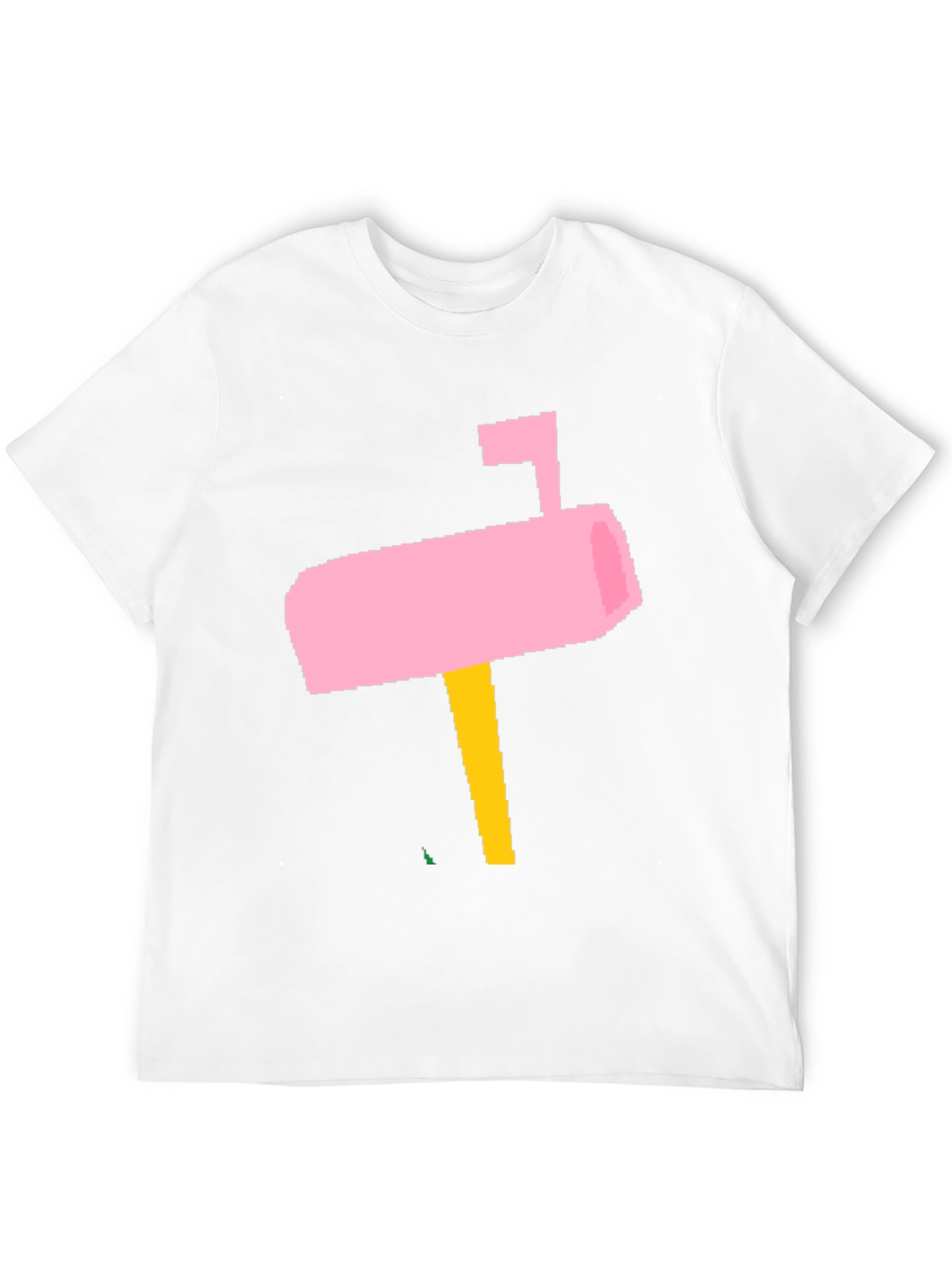 Pink Pixel Mailbox Black T-Shirt