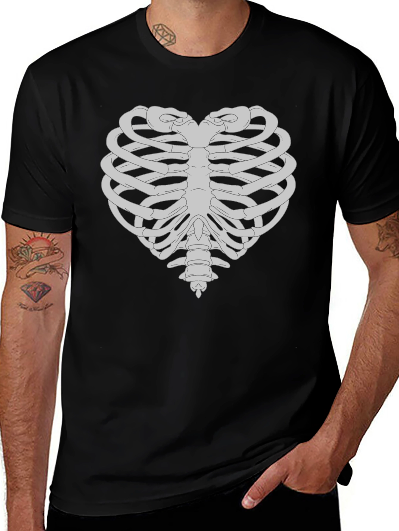 Heart Rib Cage Graphic T-Shirt - Anatomical Love