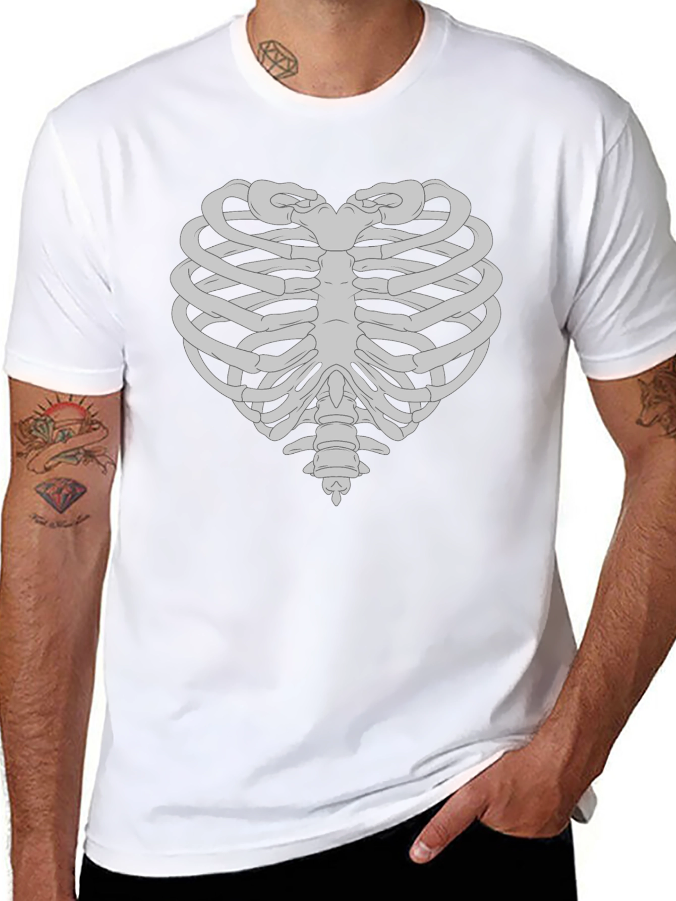 Heart Rib Cage Graphic T-Shirt - Anatomical Love