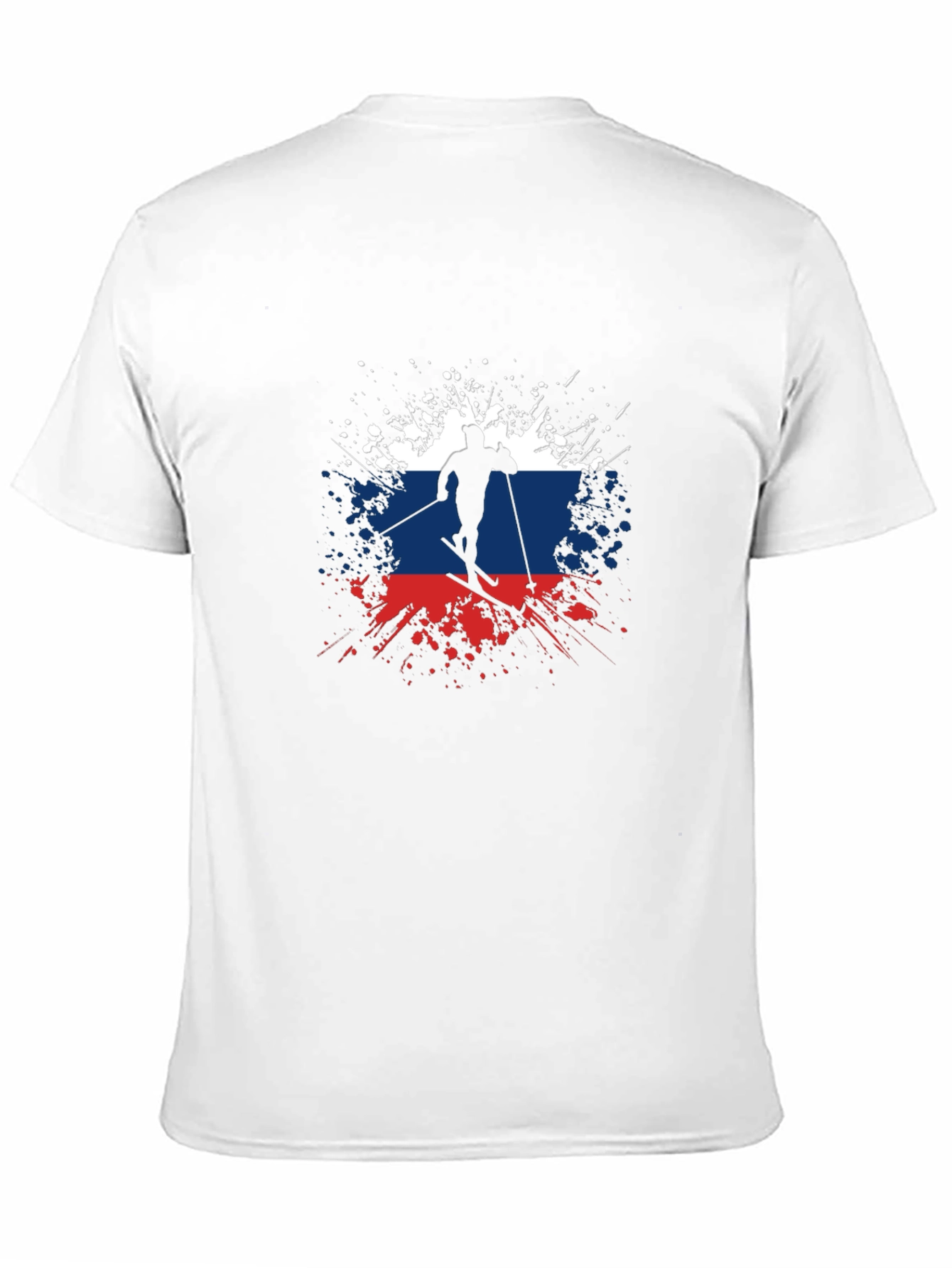 Russian Flag Skier Graphic T-Shirt