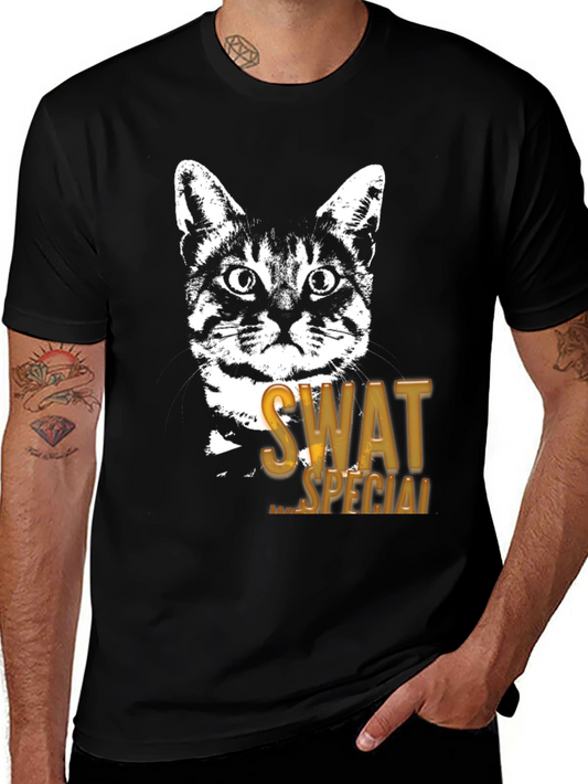 SWAT Cat Graphic T-Shirt - Special Ops Feline Tee